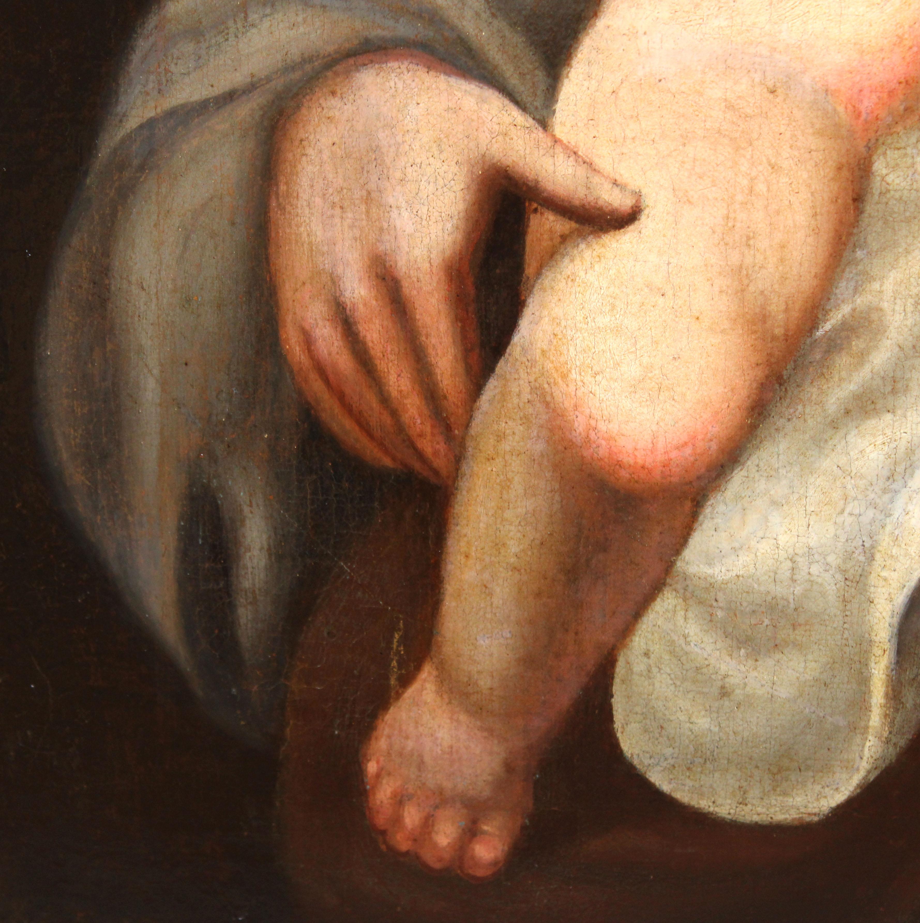 Escuela española (XVIII) - Óleo sobre tela - San José con el niño in vendita 4