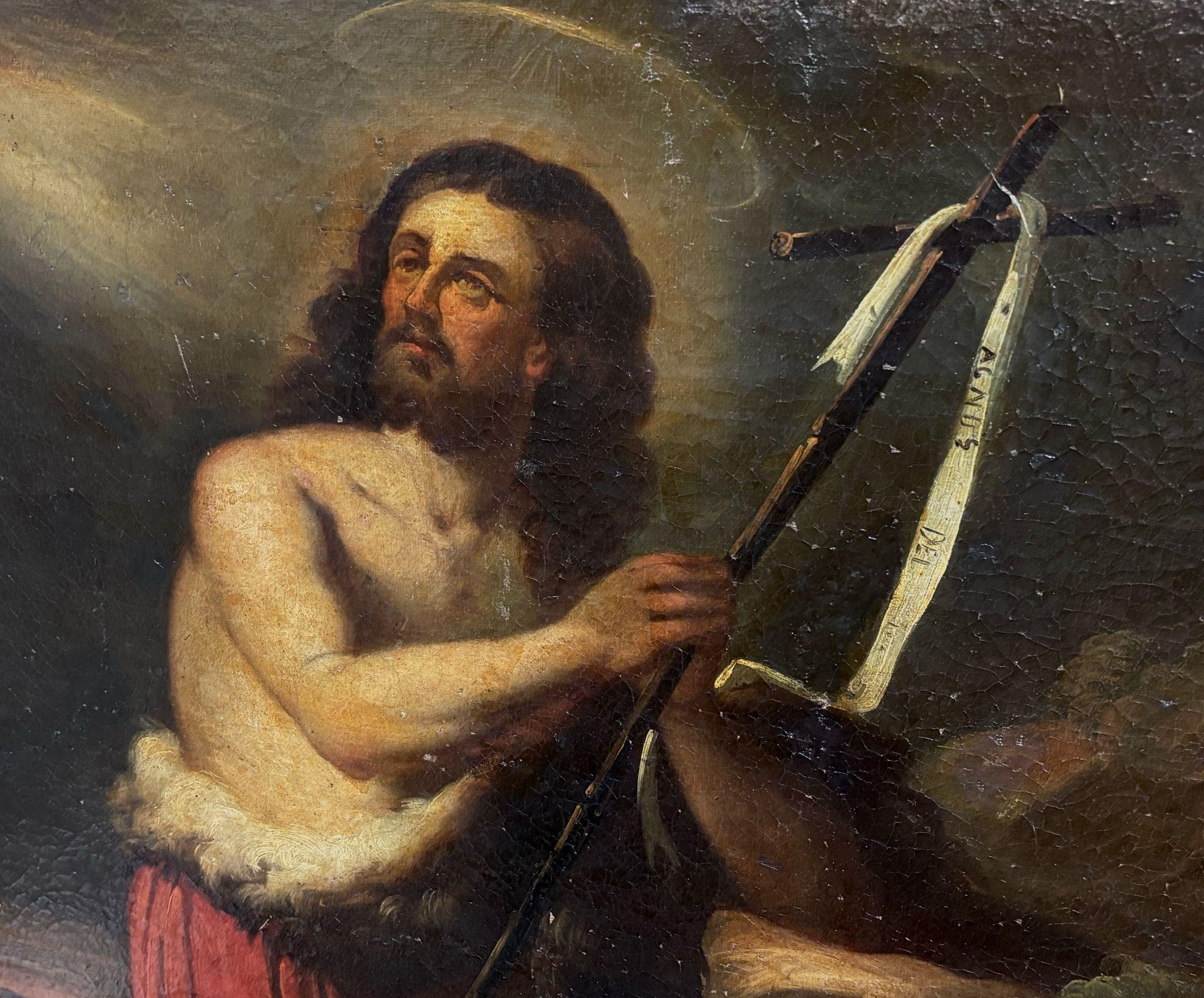 Escuela española (XVIII) - Óleo sobre tela - San Juan Bautista - Painting Antiguos maestros de Unknown