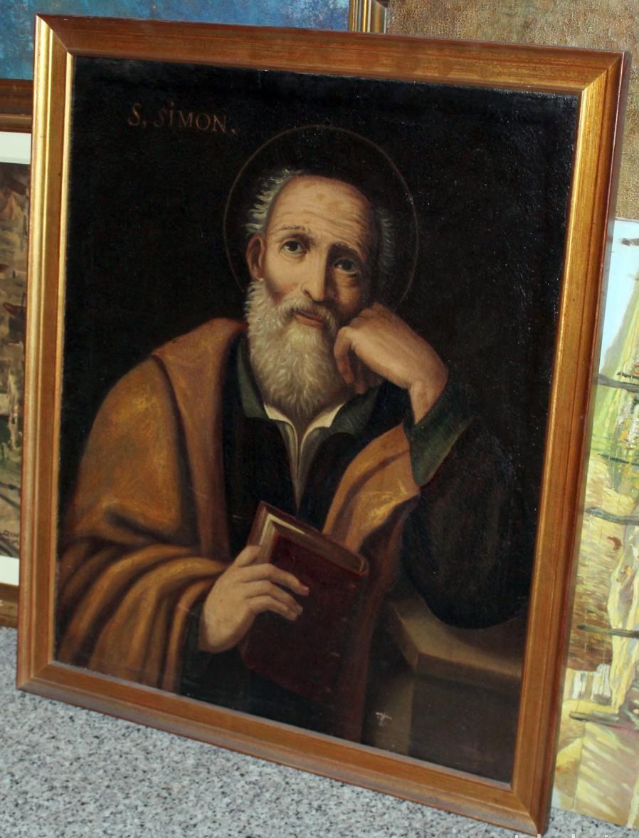 Escuela española (XVIII) - Óleo sobre tela - San Juan Bautista - Black Figurative Painting by Unknown
