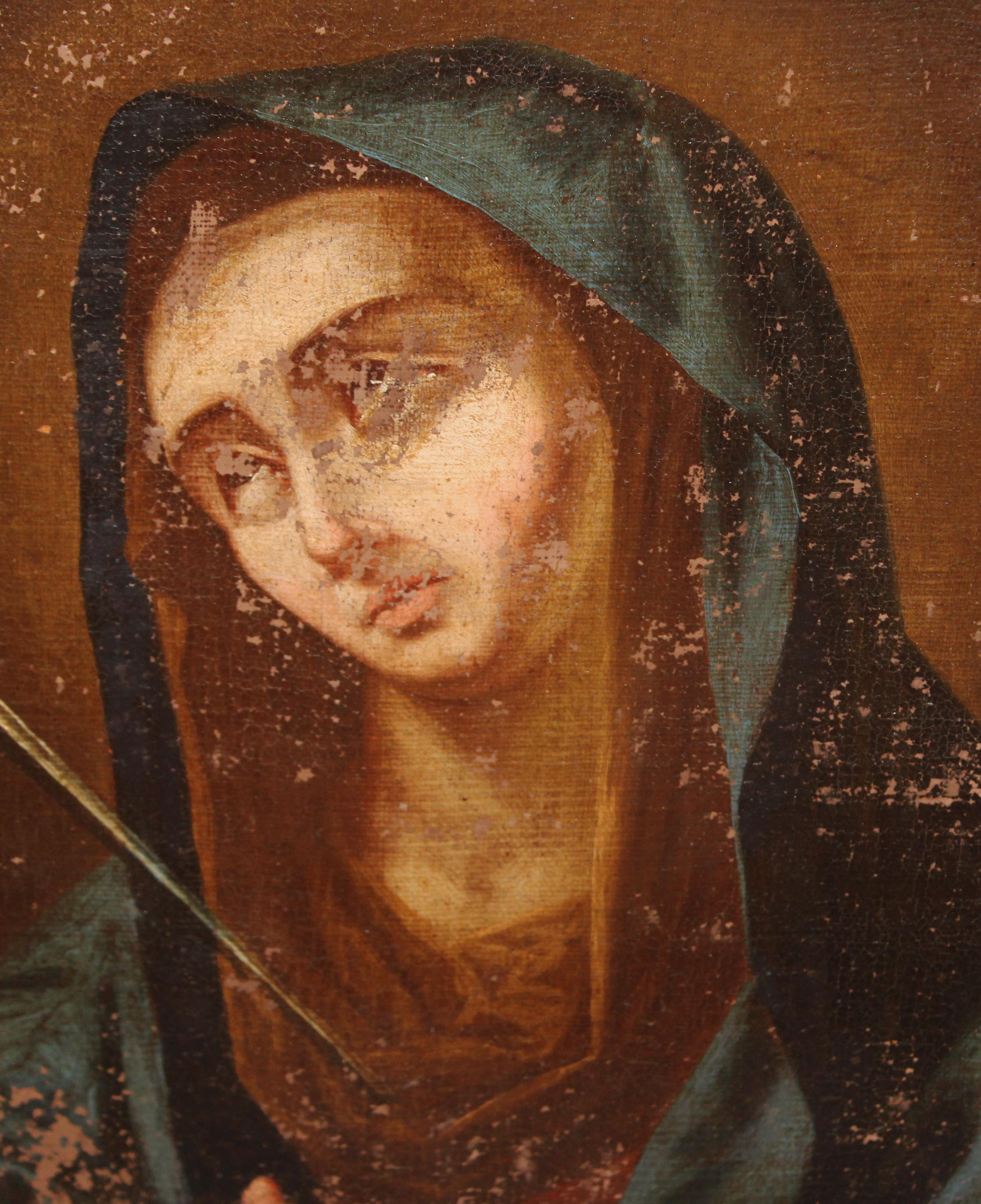 Escuela española (XVIII) - Óleo sobre tela - Virgen Dolorosa - Old Masters Painting by Unknown