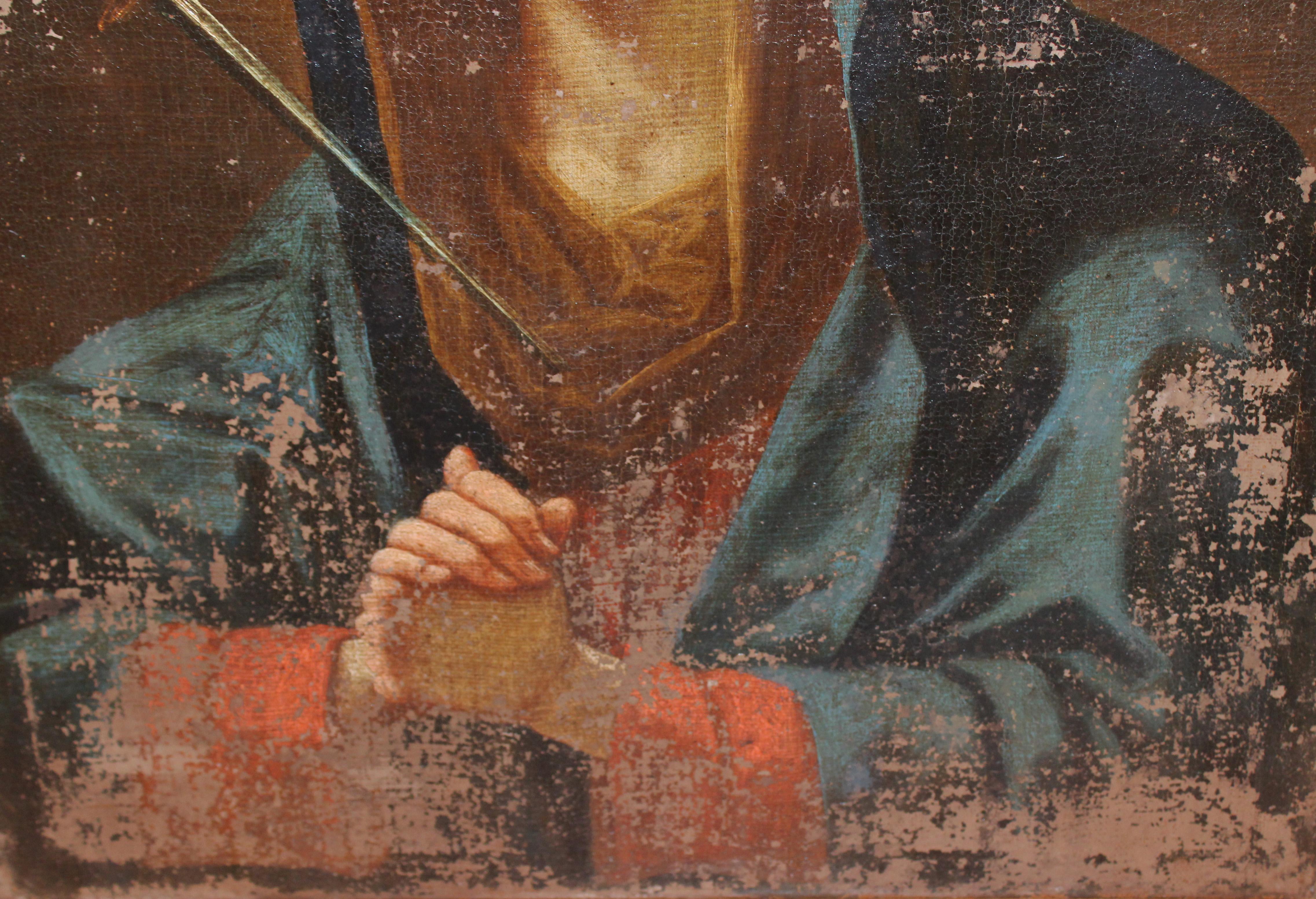 Escuela española (XVIII) - Óleo sobre tela - Virgen Dolorosa For Sale 1