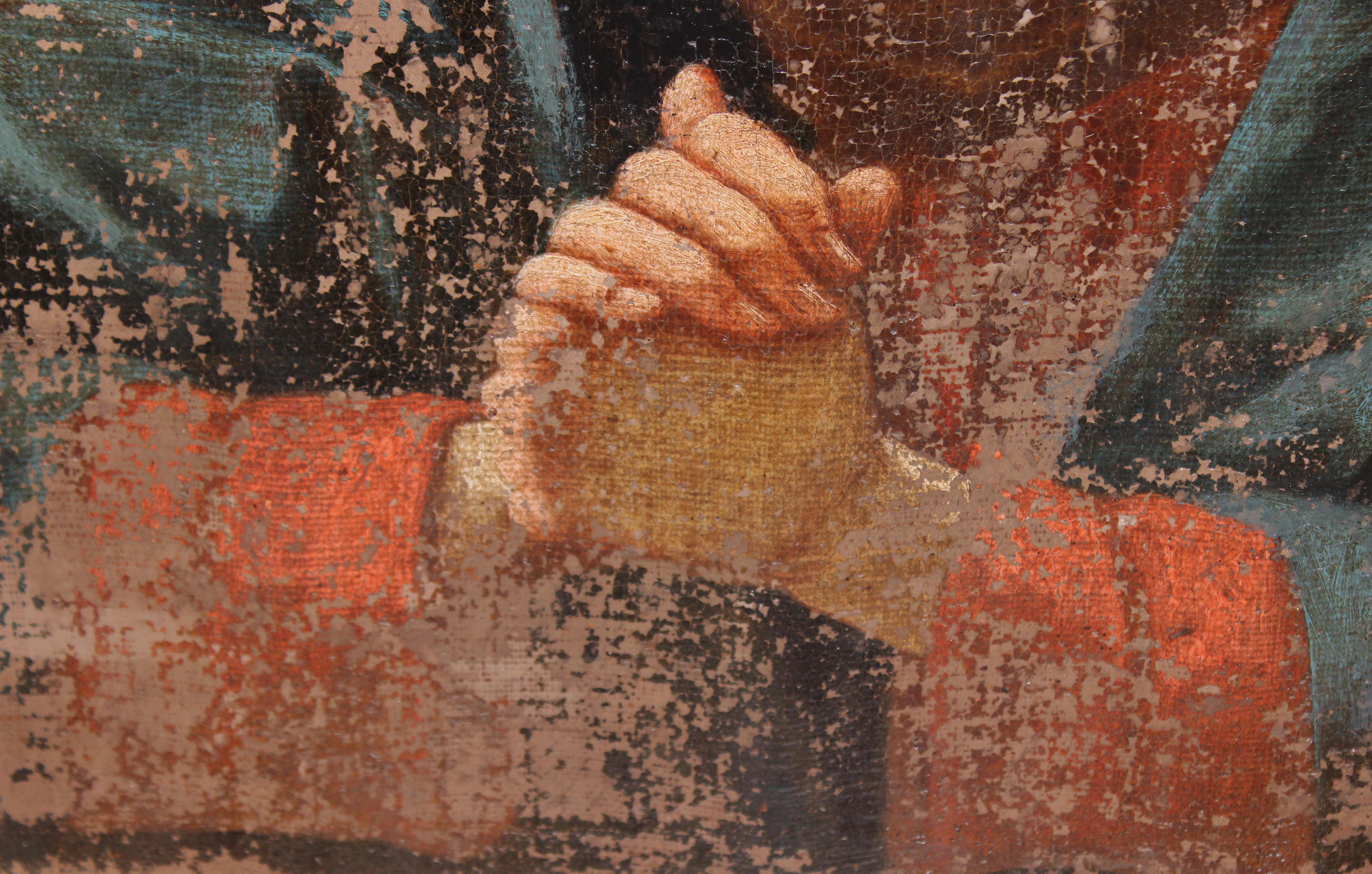 Escuela española (XVIII) - Óleo sobre tela - Virgen Dolorosa For Sale 2