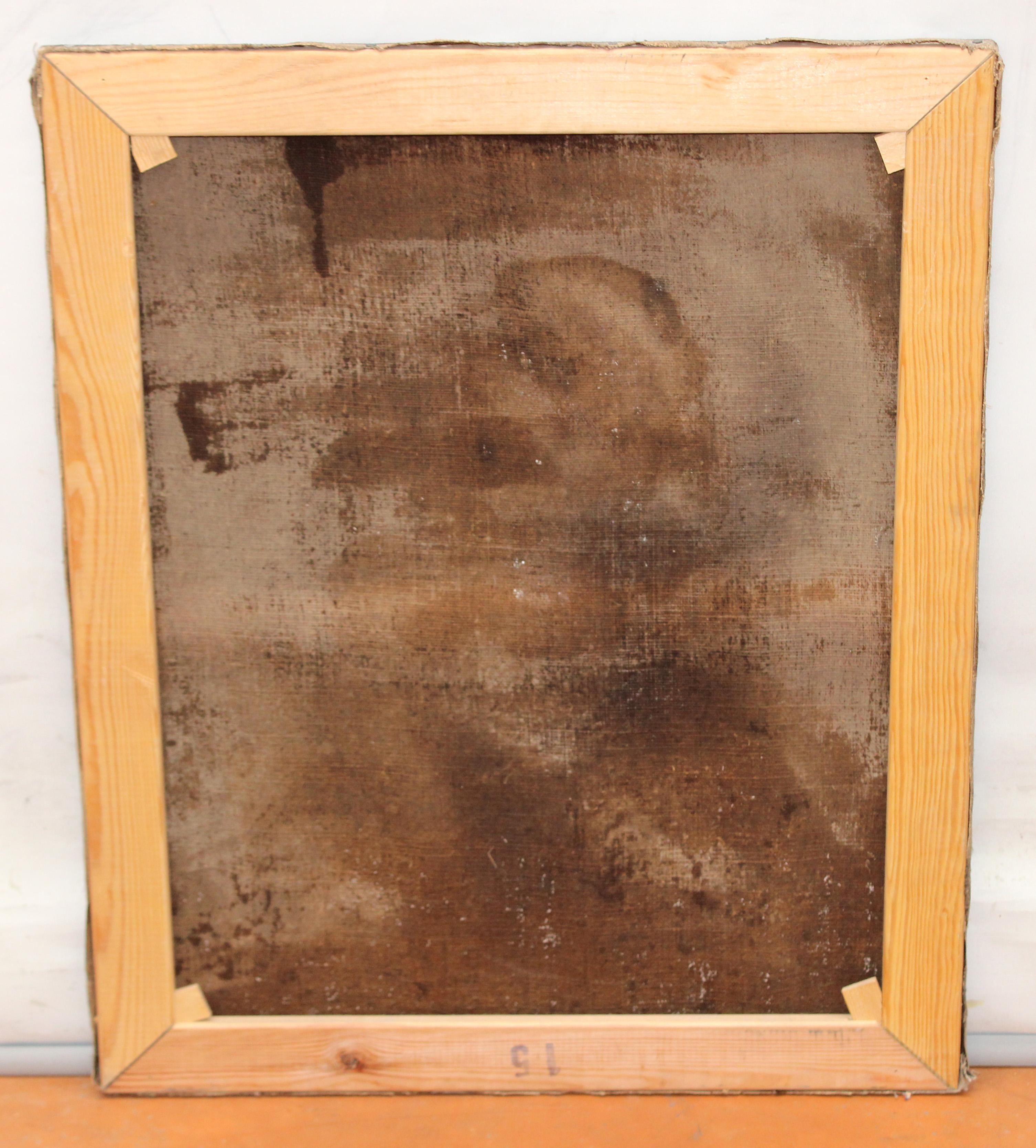 Escuela española (XVIII) - Óleo sobre tela - Virgen Dolorosa For Sale 3