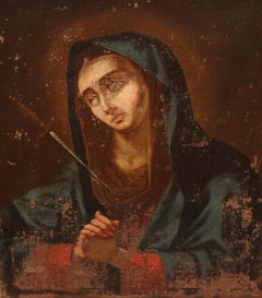 Escuela española (XVIII) - Óleo sobre tela - Virgen Dolorosa