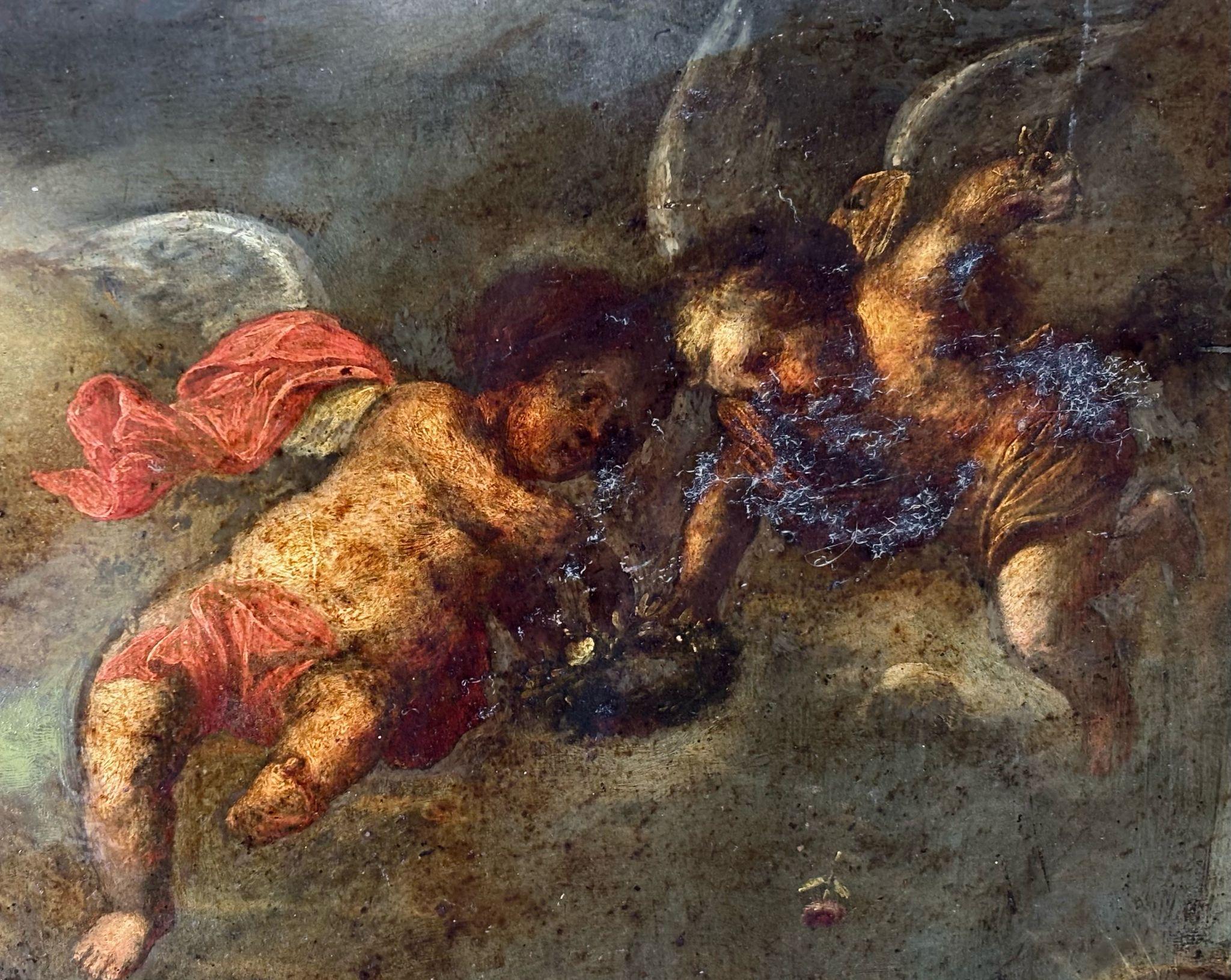 Escuela española; siglo XVIII.

San Joaquín, Santa Ana y la Virgen Niña.

Es un Óleo sobre cobre anónimo y buena calidad pictórica.

Medidas de la obra: 69 x 87 cm.

Medidas del marco: 92 x 109 x 6 cm.

La obra se presenta enmarcada con un marco