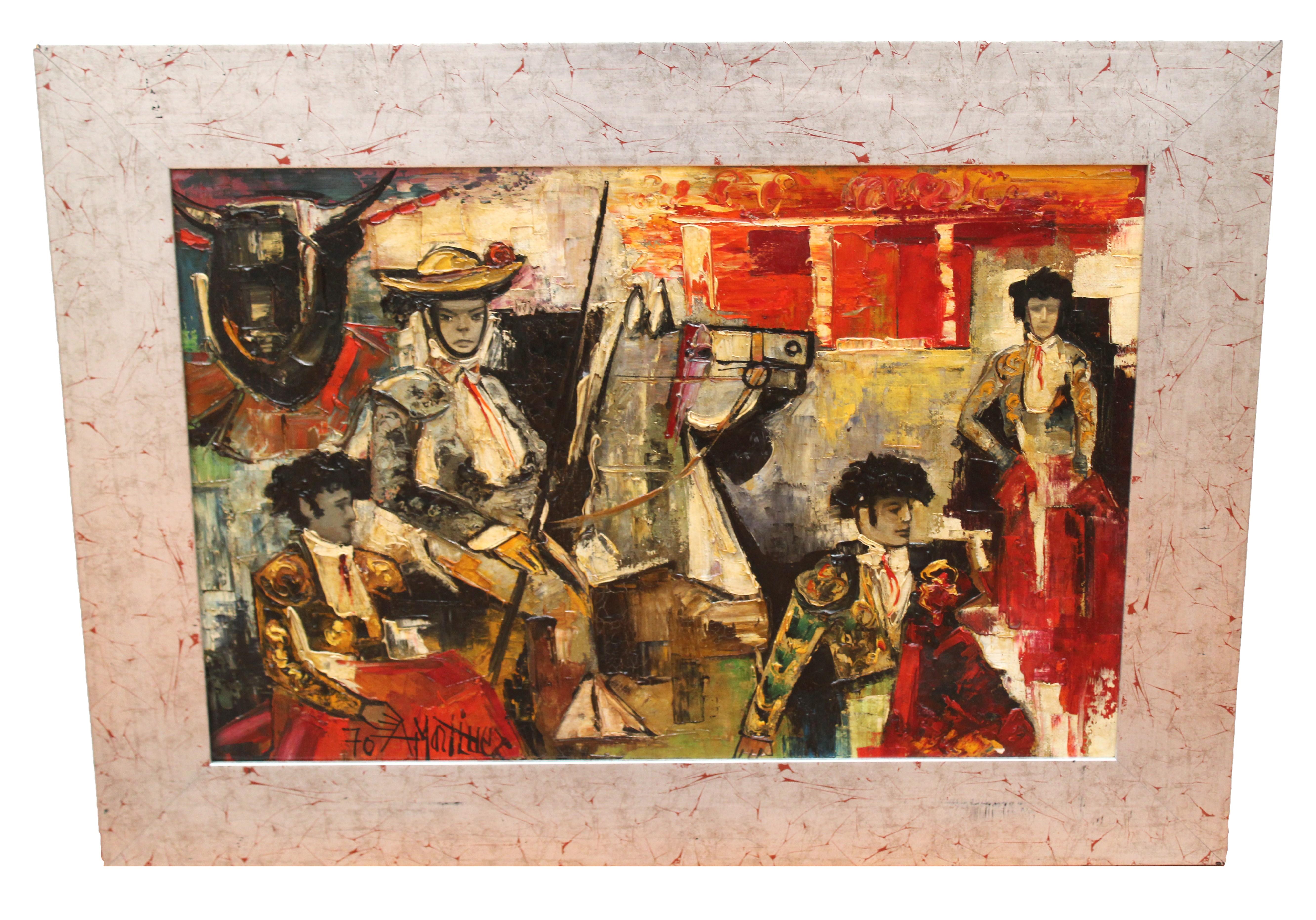 Escuela española (XX) - Óleo sobre tela - Tauromaquia - Painting by Unknown