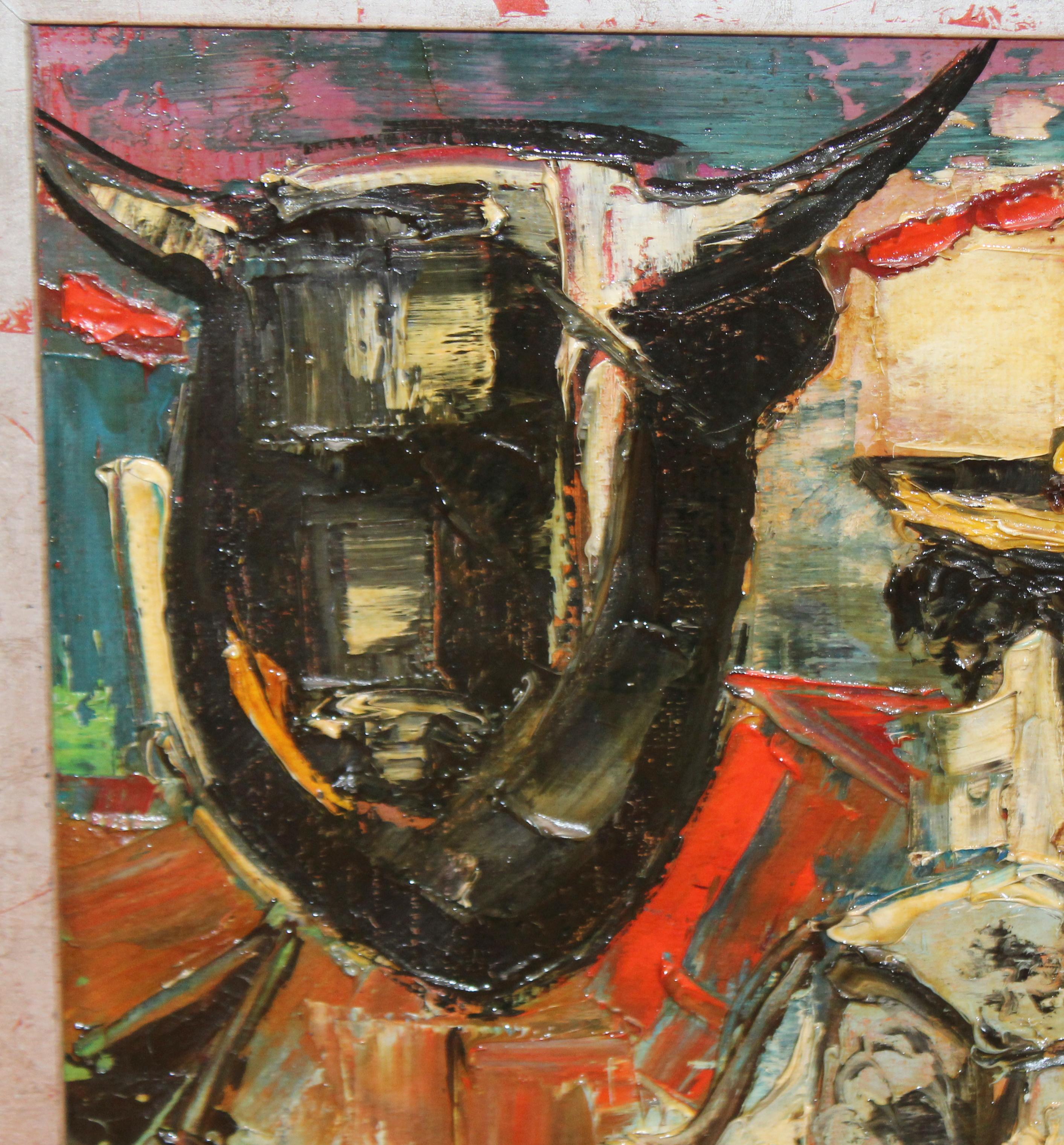 Escuela española (XX) - Óleo sobre tela - Tauromaquia For Sale 1