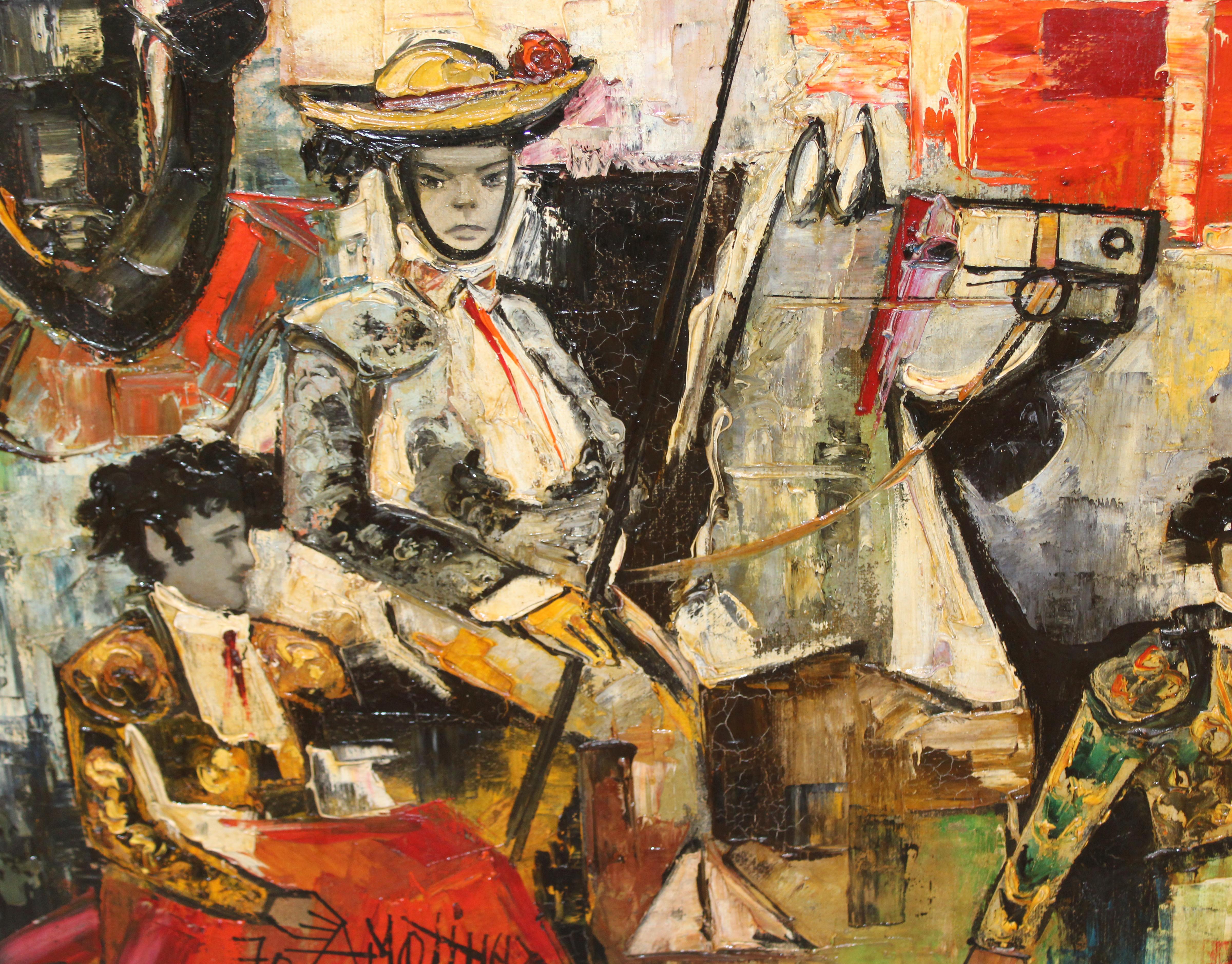 Escuela española (XX) - Óleo sobre tela - Tauromaquia For Sale 2