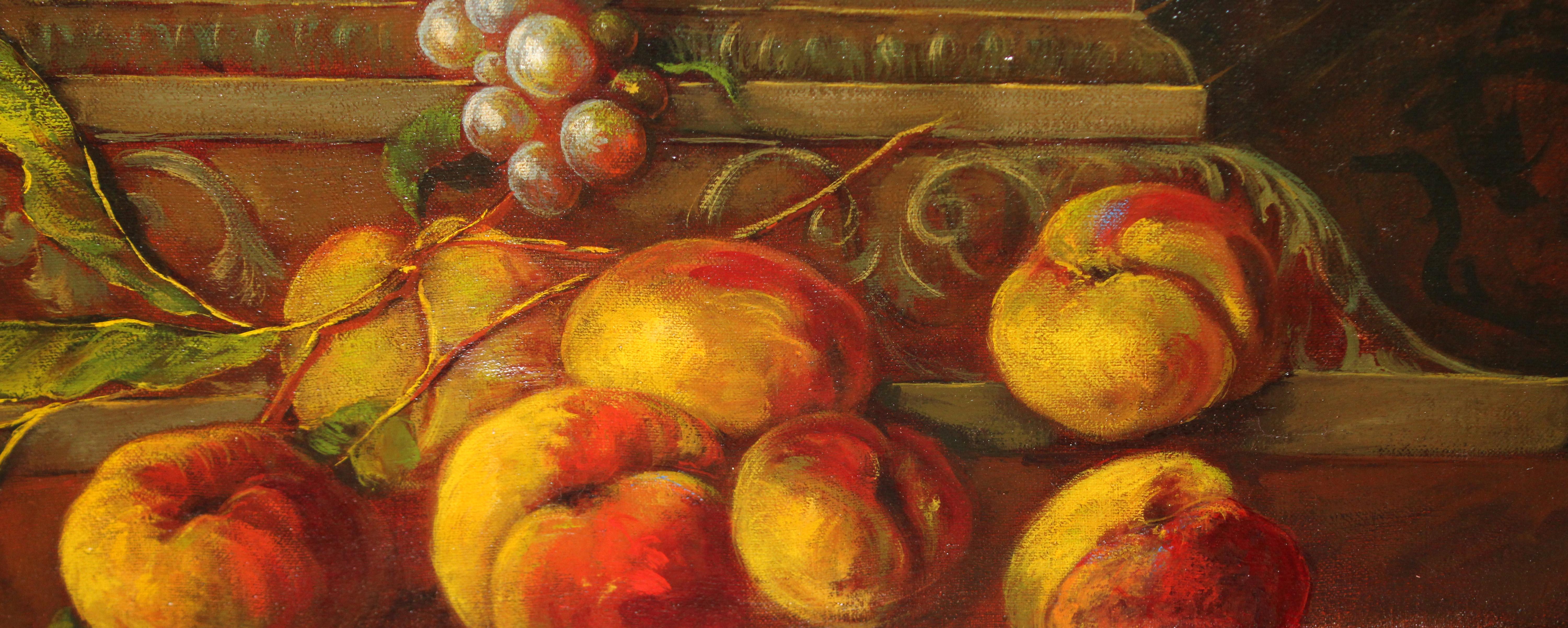 Escuela europea (Finales sig. xix) - Sinfonía de colores y frutas - 77 x 115 cm. For Sale 5