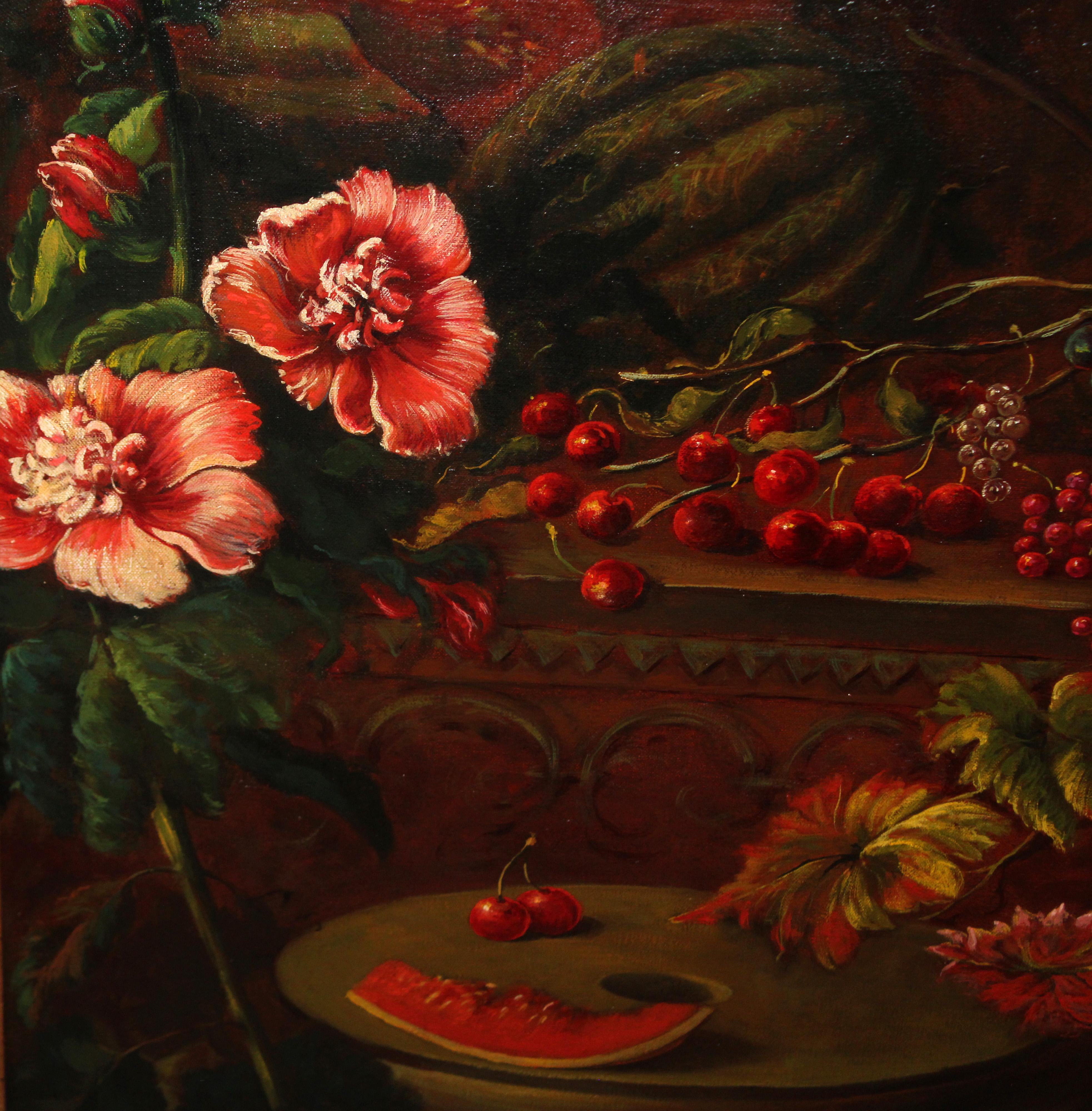 Escuela europea (Finales sig. xix) - Sinfonía de colores y frutas - 77 x 115 cm. - Baroque Painting by Unknown