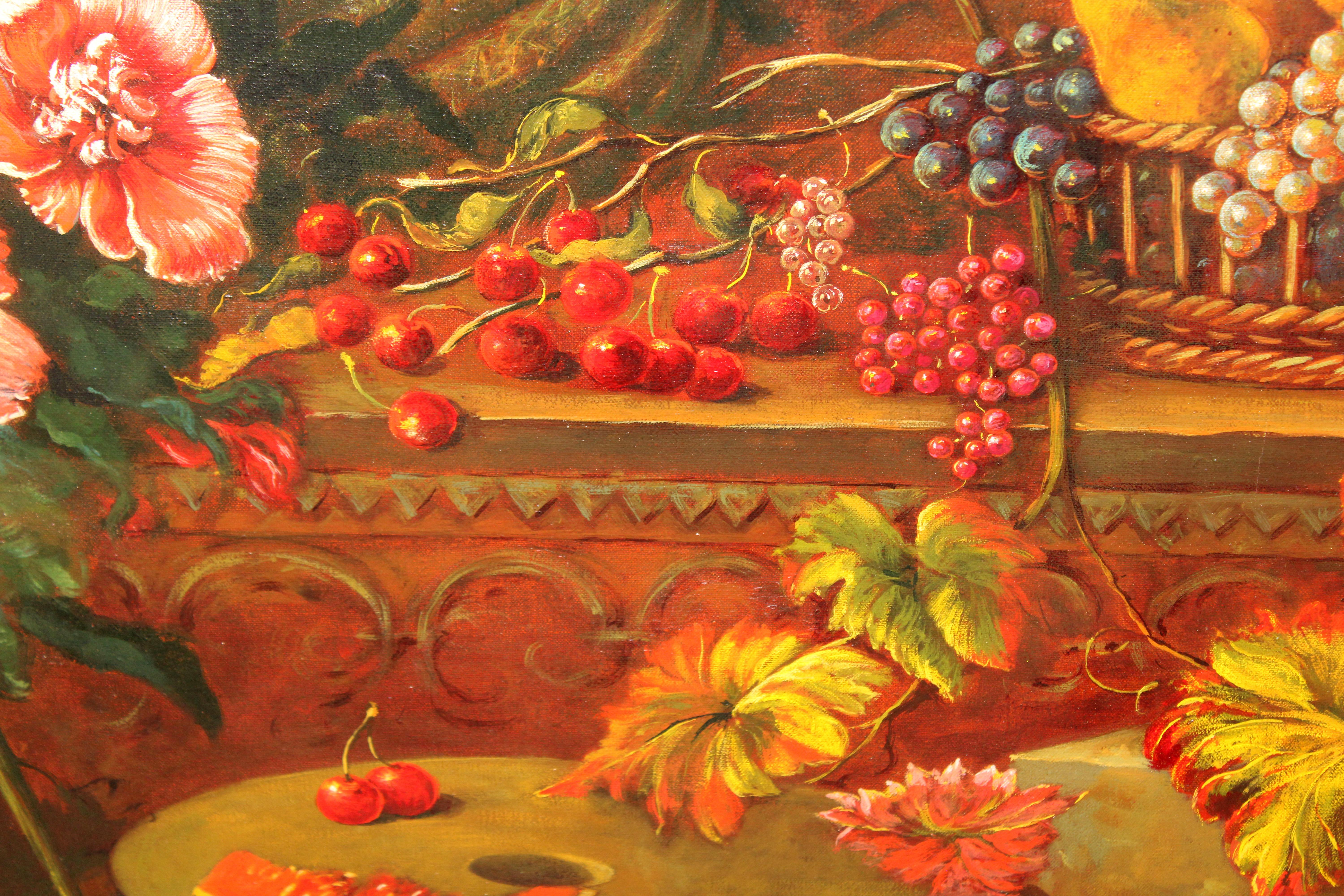 Escuela europea (Finales sig. xix) - Sinfonía de colores y frutas - 77 x 115 cm. For Sale 1