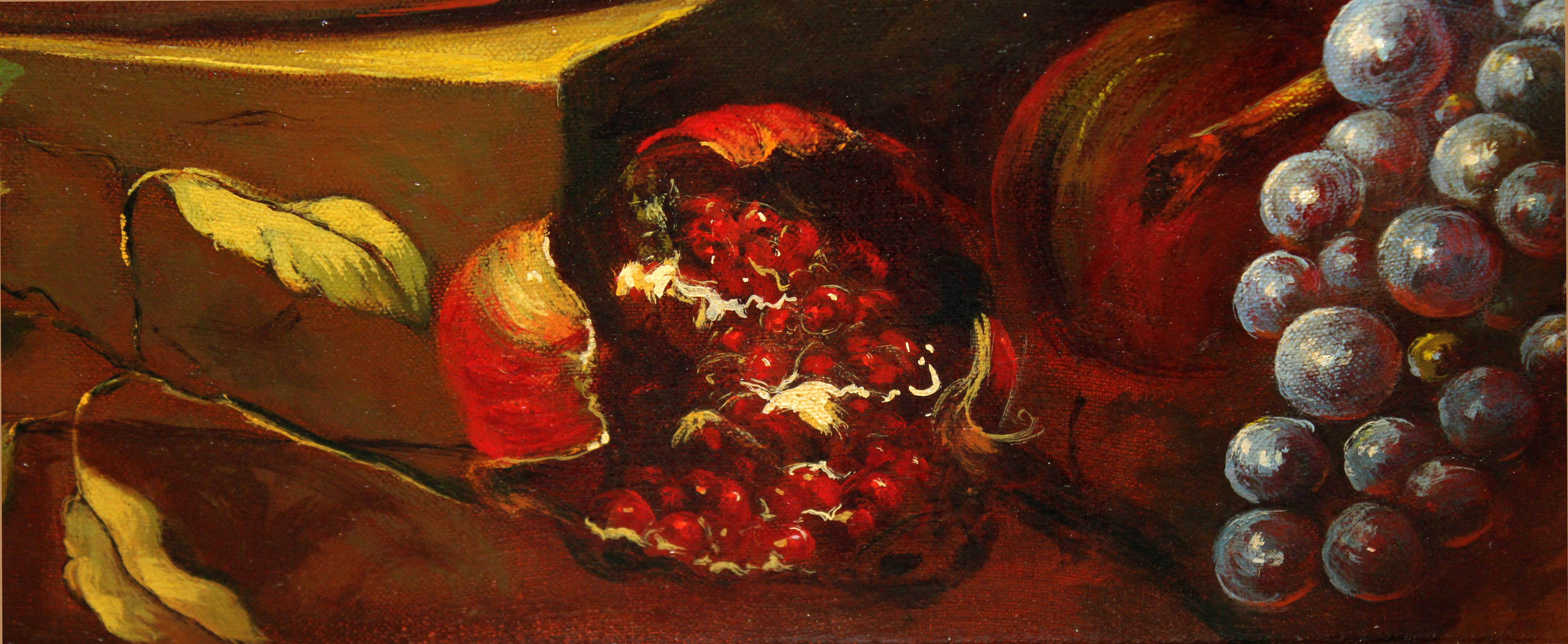 Escuela europea (Finales sig. xix) - Sinfonía de colores y frutas - 77 x 115 cm. For Sale 3
