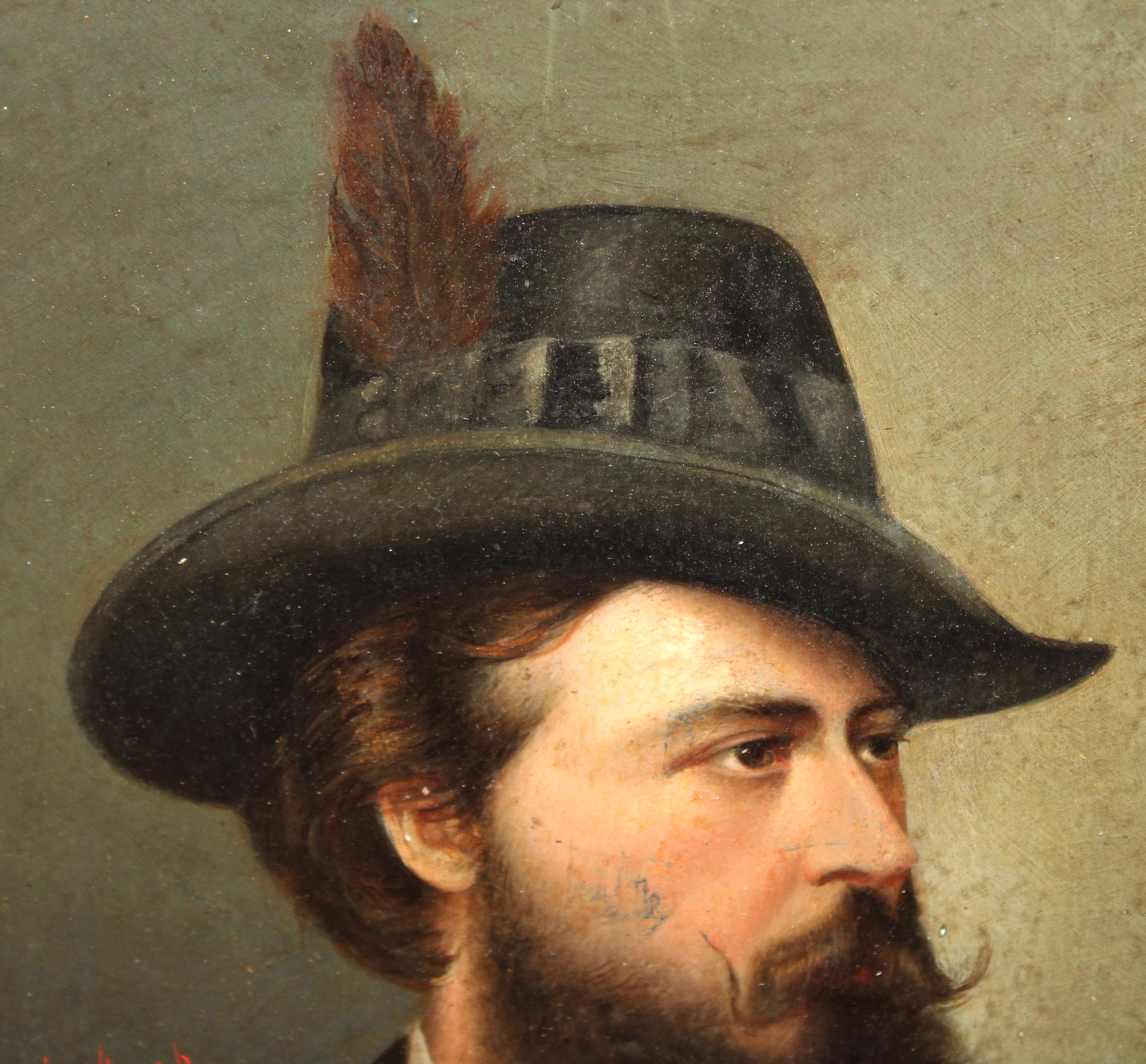 Escuela Europea (XIX) - Autor desconocido - Retrato masculino - Painting Antiguos maestros de Unknown