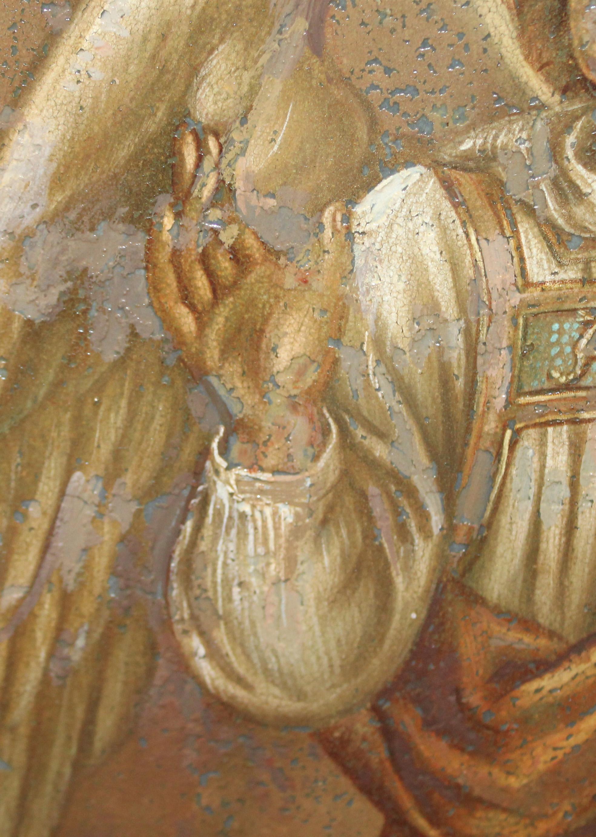 Escuela europea (XVIII) - La coronación de la virgen - Oleo sobre zinc im Angebot 7
