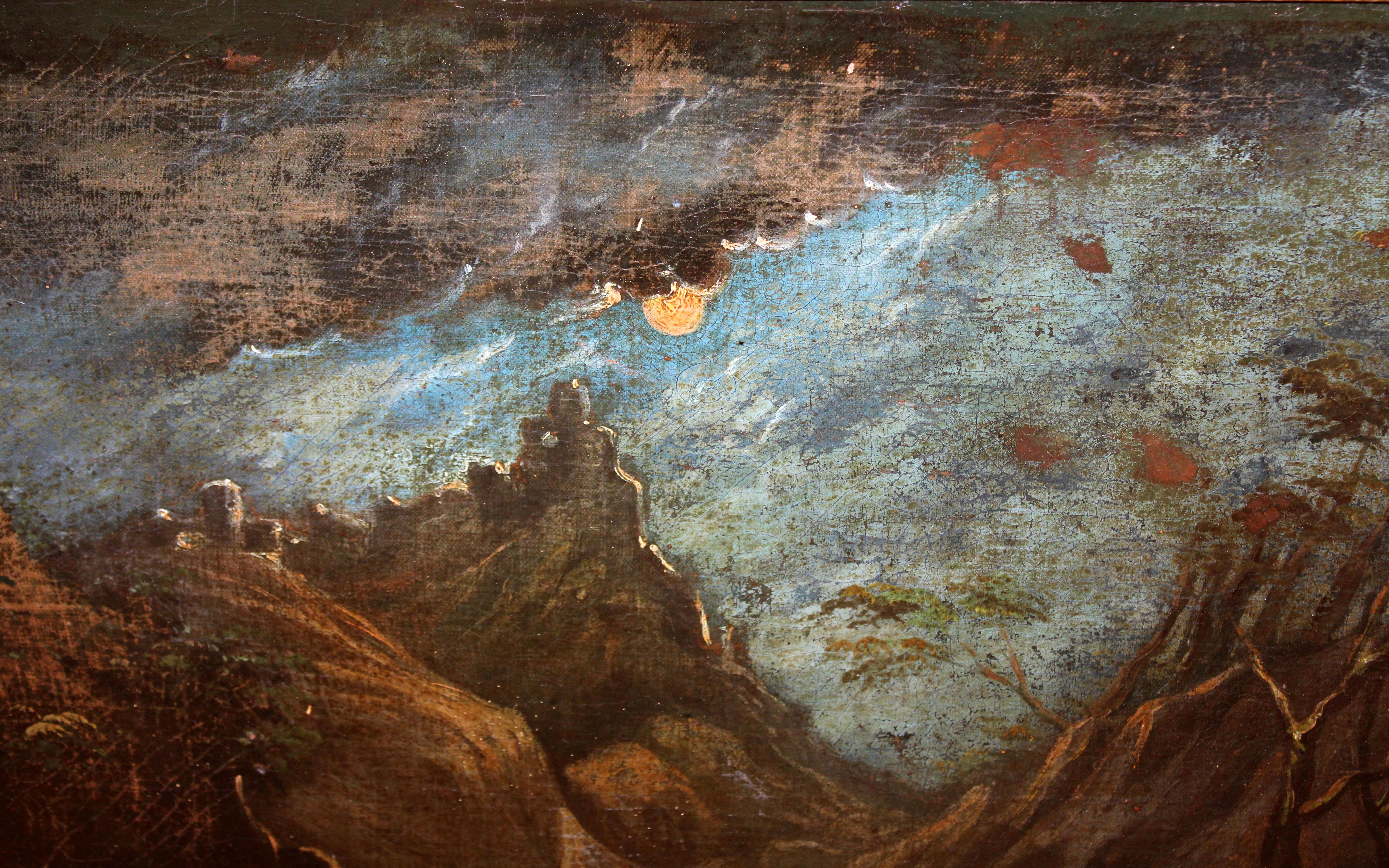 Escuela flamenca (siglo xviii) - Óleo sobre tela - Paisaje con figura a caballo (Alte Meister), Painting, von Unknown