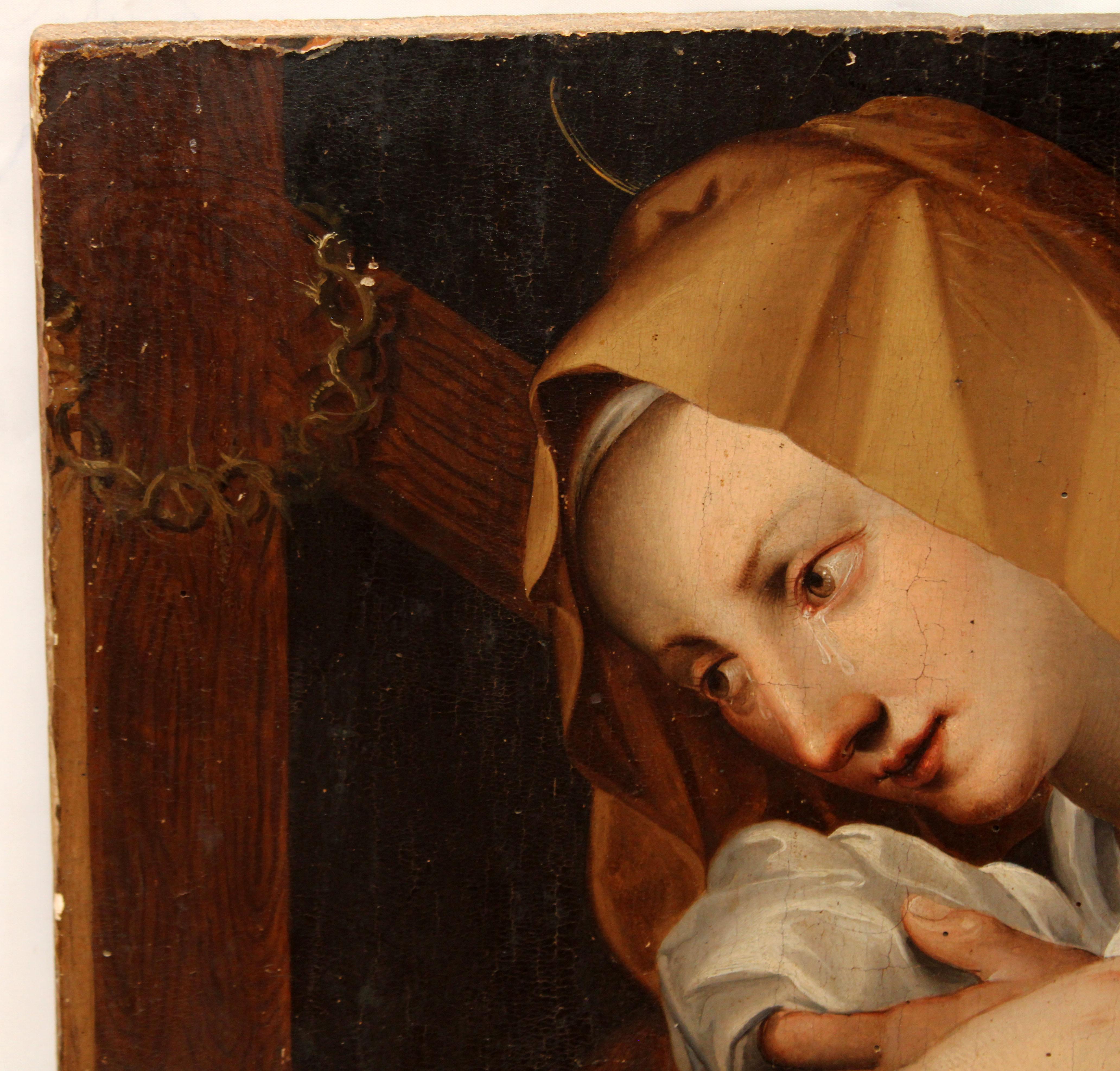 Escuela florentina (XVII) - Círculo de Alessandro Allori - Virgen Dolorosa - Old Masters Painting by Unknown