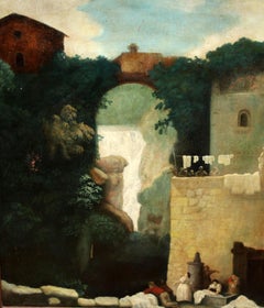Escuela Francesa (XIX) - Les cascatelles de Tivoli (Tras Jean-Honoré Fragonard)