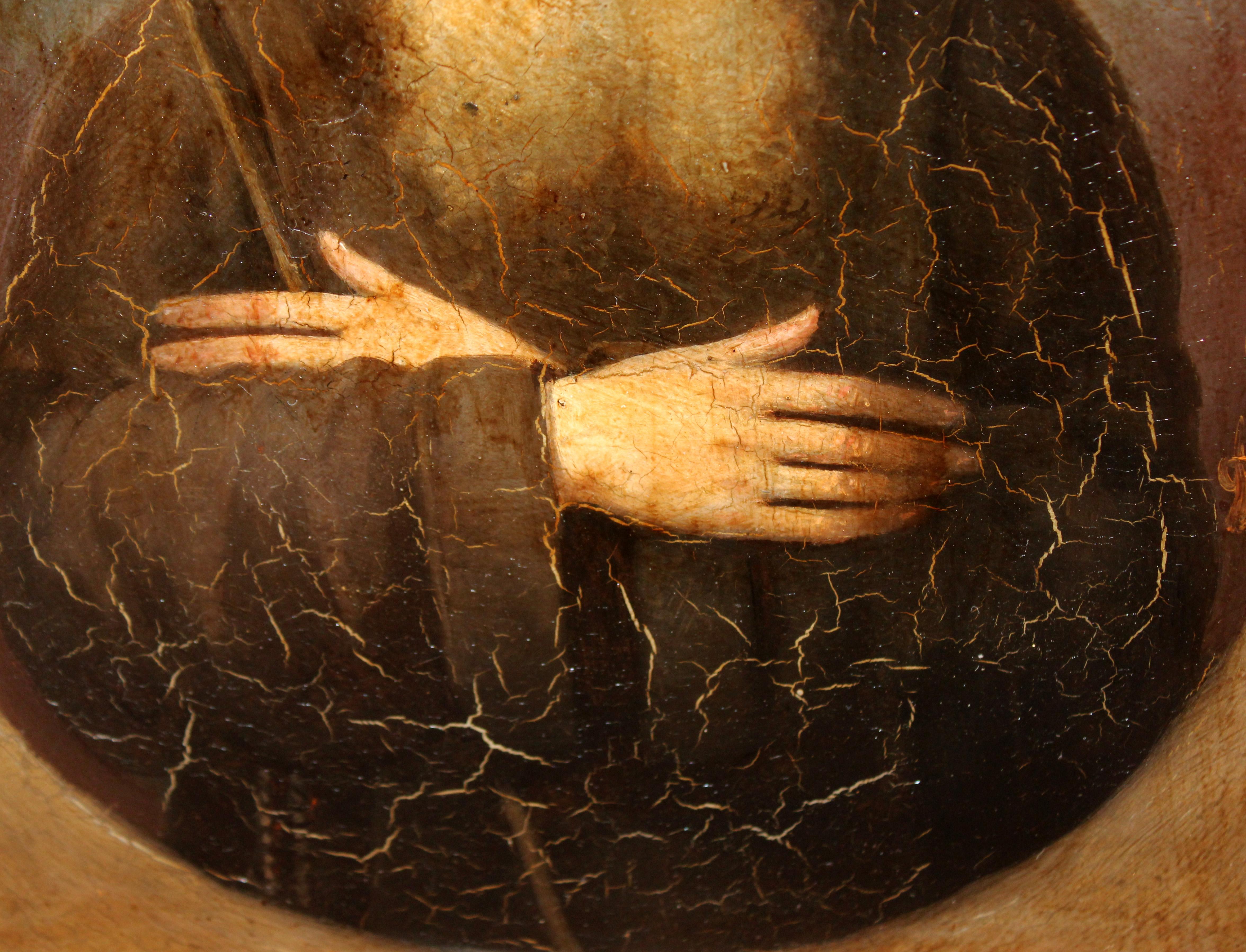 La obra no va firmada

Se presenta enmarcada la pittura con un marco bastante attuale

Medidas obra: 29 cm altura x 19 cm ancho.

Medidas marco: 48 cm altura x 38 cm ancho.

Lo stato in cui si trova la pittura è così particolare