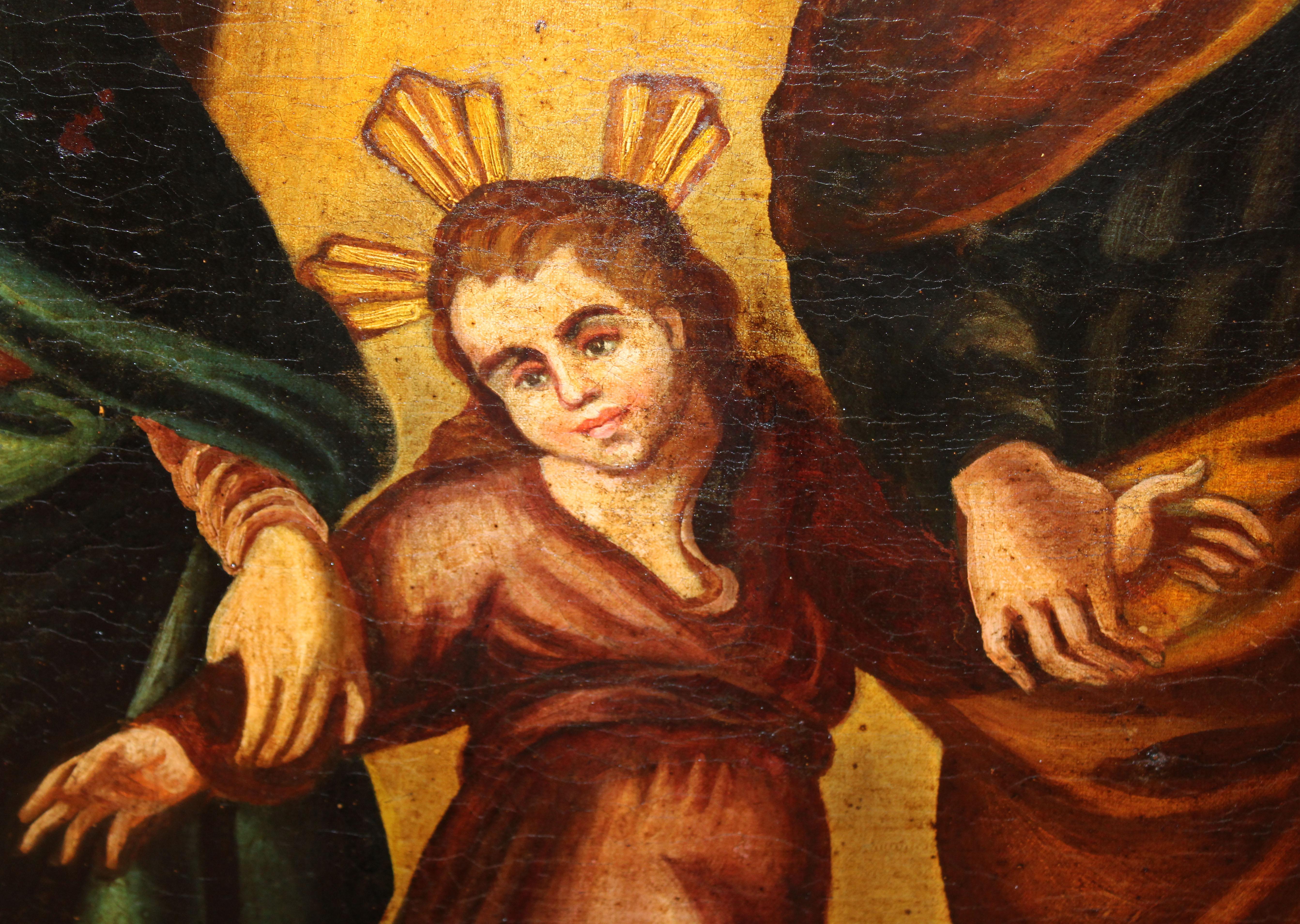 Escuela hispano-colonial (siglo xix) - Óleo sobre tela - La sagrada familia (Alte Meister), Painting, von Unknown