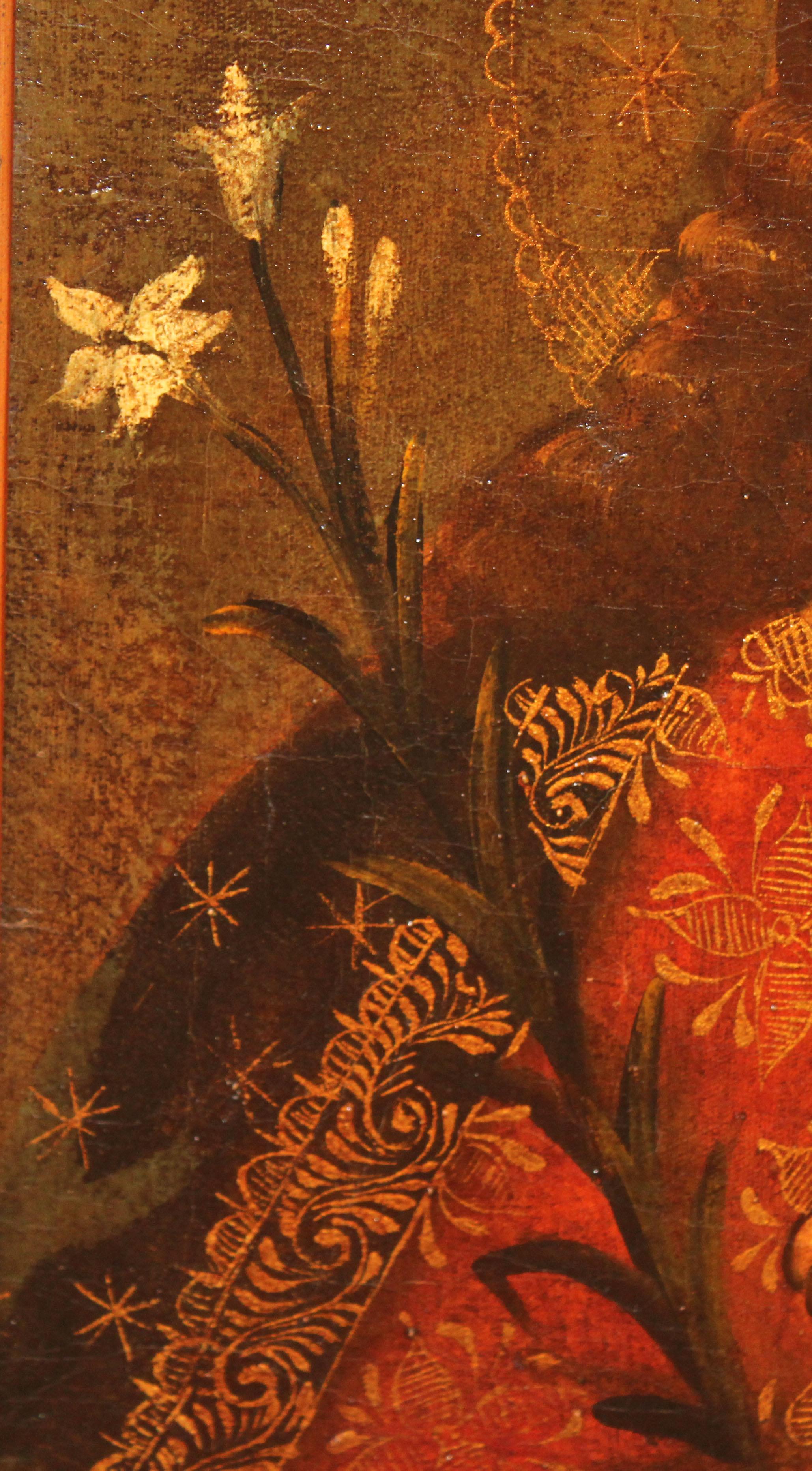 Escuela Hispano-colonial (XIX) - Óleo sobre tela - San José con niño im Angebot 6