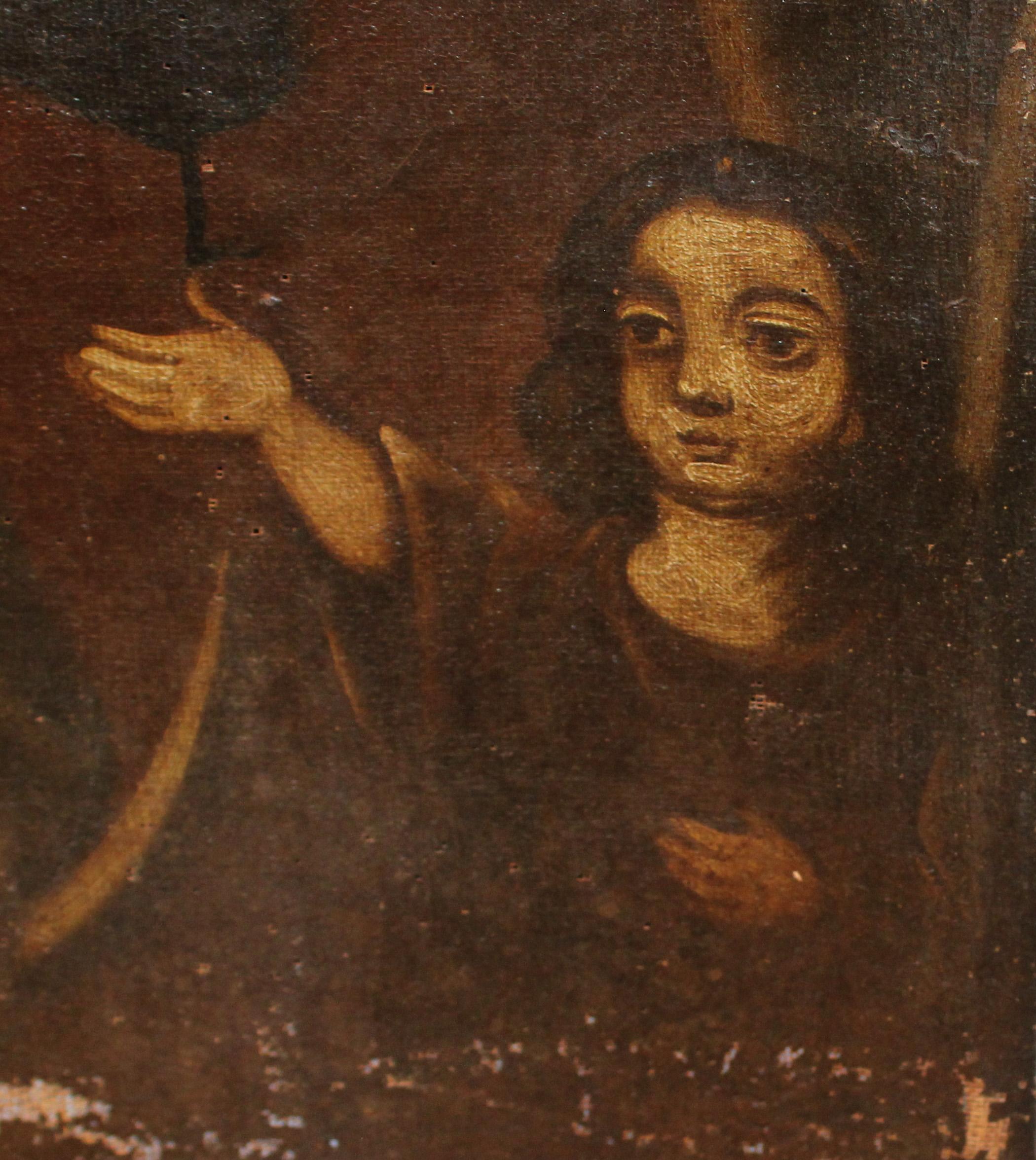 Escuela Hispano-española (XVIII) - Óleo sobre tela - Virgen Inmaculada en venta 5