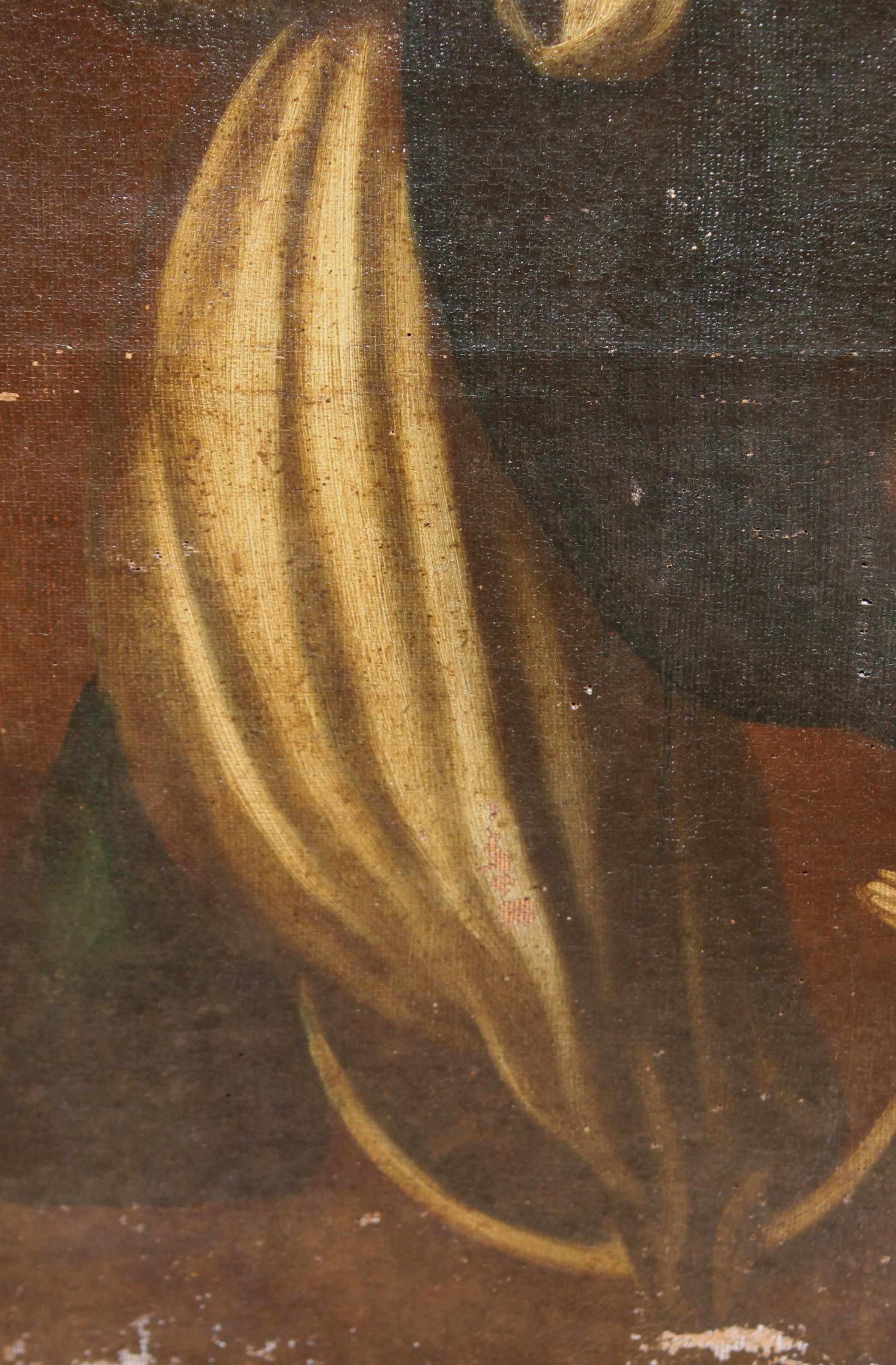 Escuela Hispano-española (XVIII) - Óleo sobre tela - Virgen Inmaculada en venta 3
