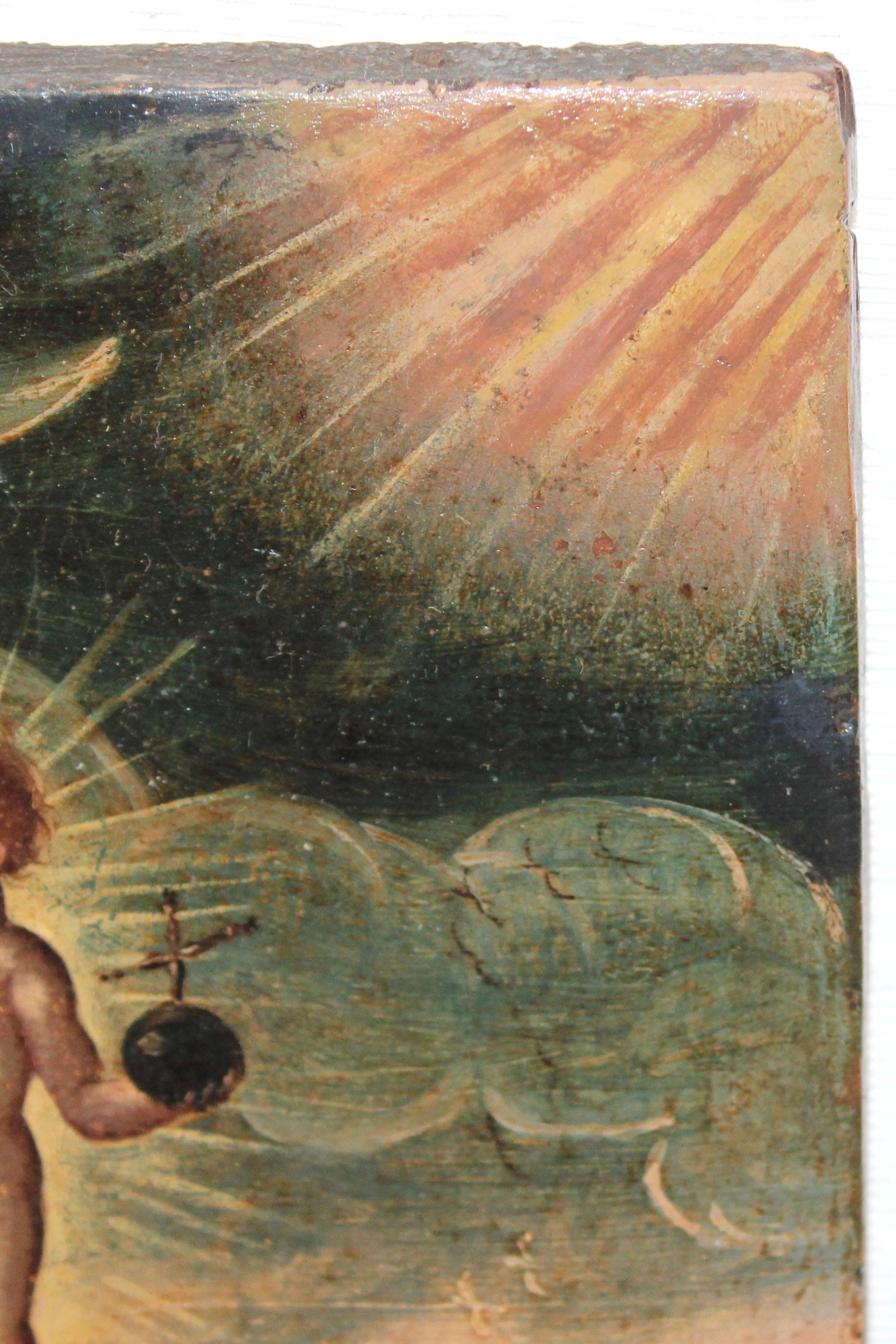Escuela Mejicana (XVIII) - San Antonio con niño - Painting Antichi maestri di Unknown