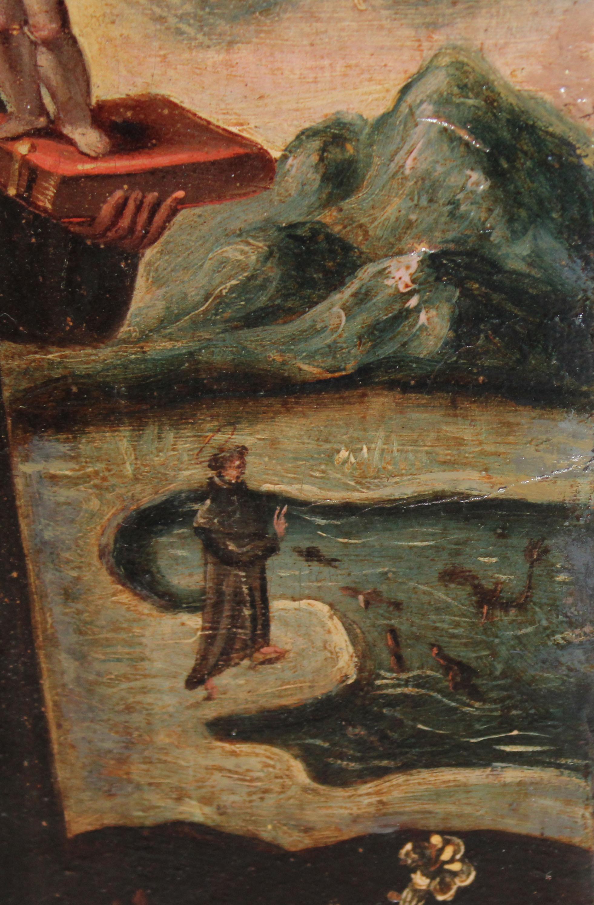Escuela Mejicana (XVIII) - San Antonio con niño in vendita 1