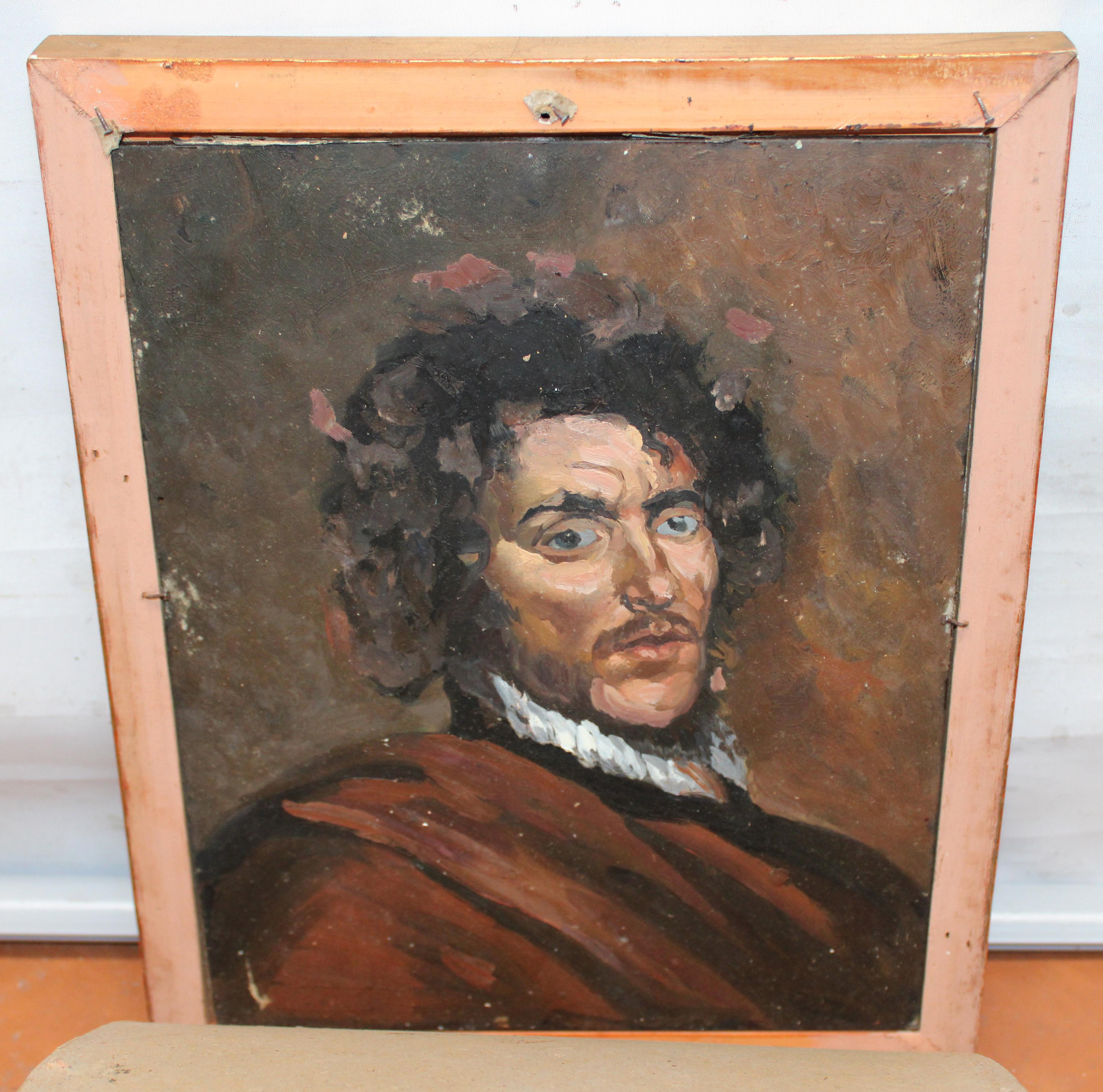 Escuela portuguesa (xix-xx) - Óleo bajo vidrio - Personaje For Sale 2