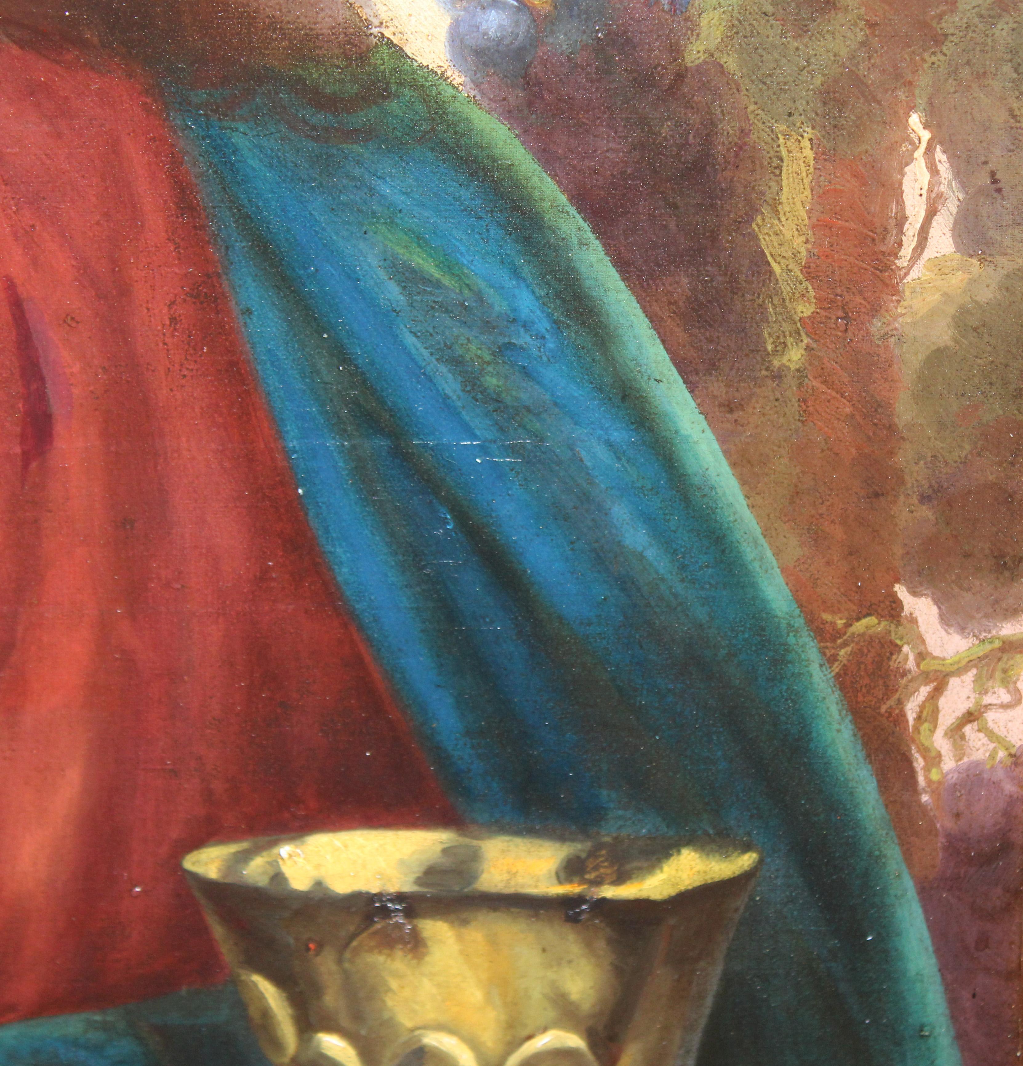 Escuela Rusa (Año 1917) - Óleo sobre tela - Jesucristo con el cáliz im Angebot 5