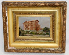 Escuela valenciana (XX) - Óleo sobre tabla - Paisaje con figura