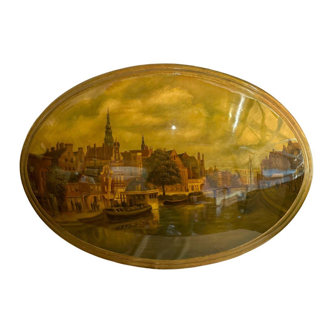 Eternal Venice: Antique Landscape Oil Painting of The Floating City - Brown Landscape Painting by Unknown
