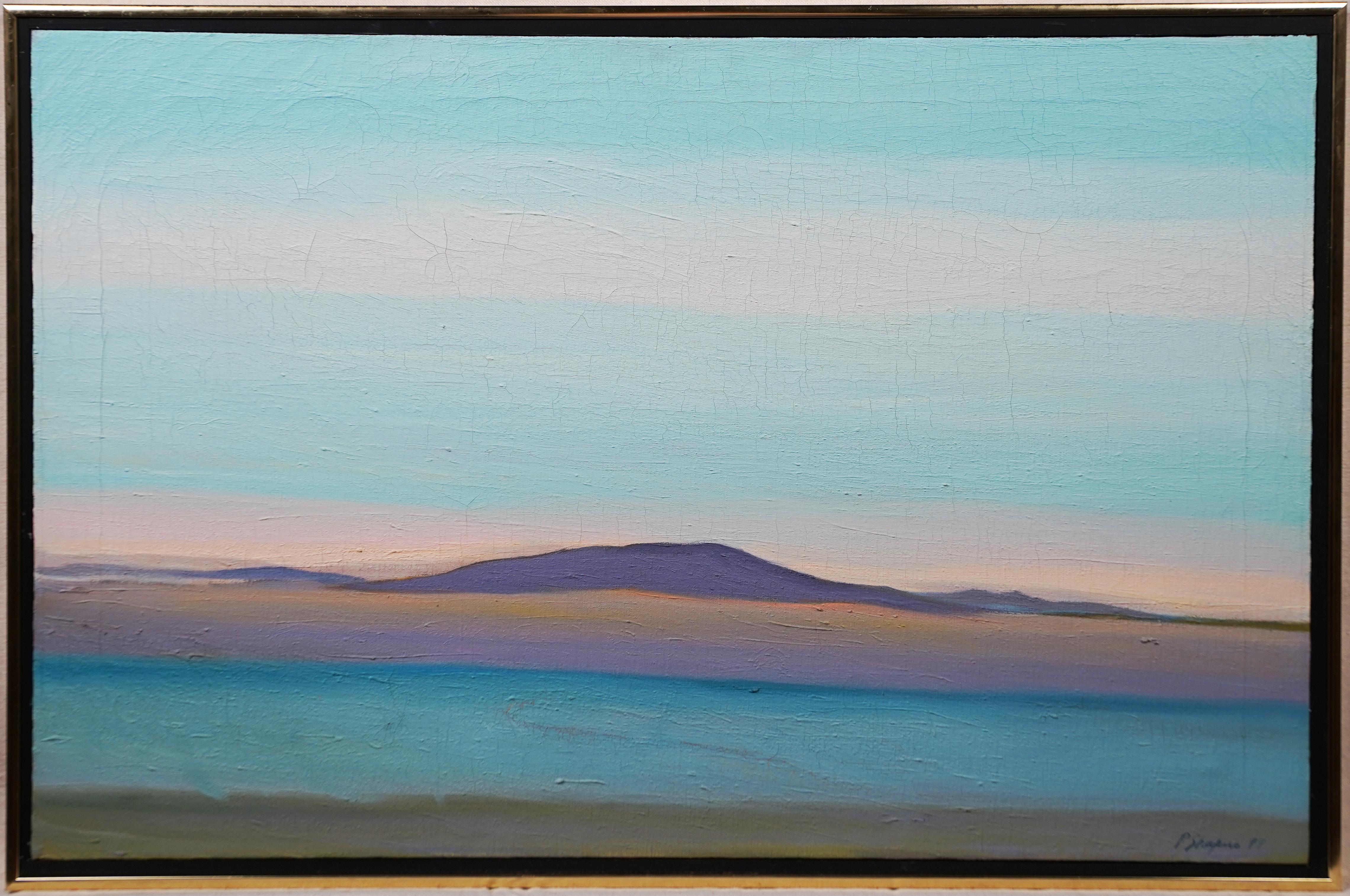 Eterea alba da spiaggia modernista del New England, firmata e incorniciata, pittura a olio di Cape Cod - Painting di Unknown