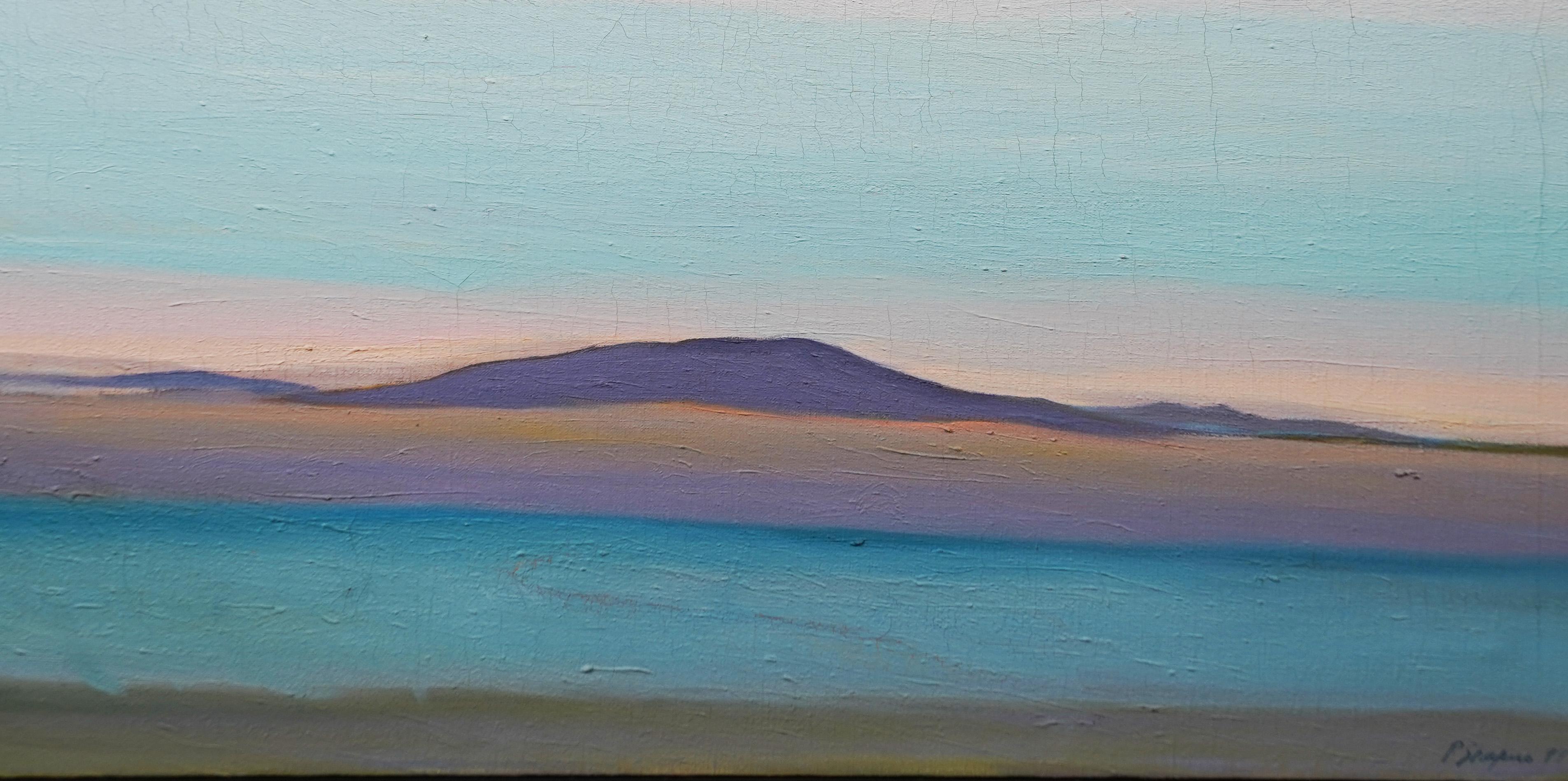 Eterea alba da spiaggia modernista del New England, firmata e incorniciata, pittura a olio di Cape Cod 1