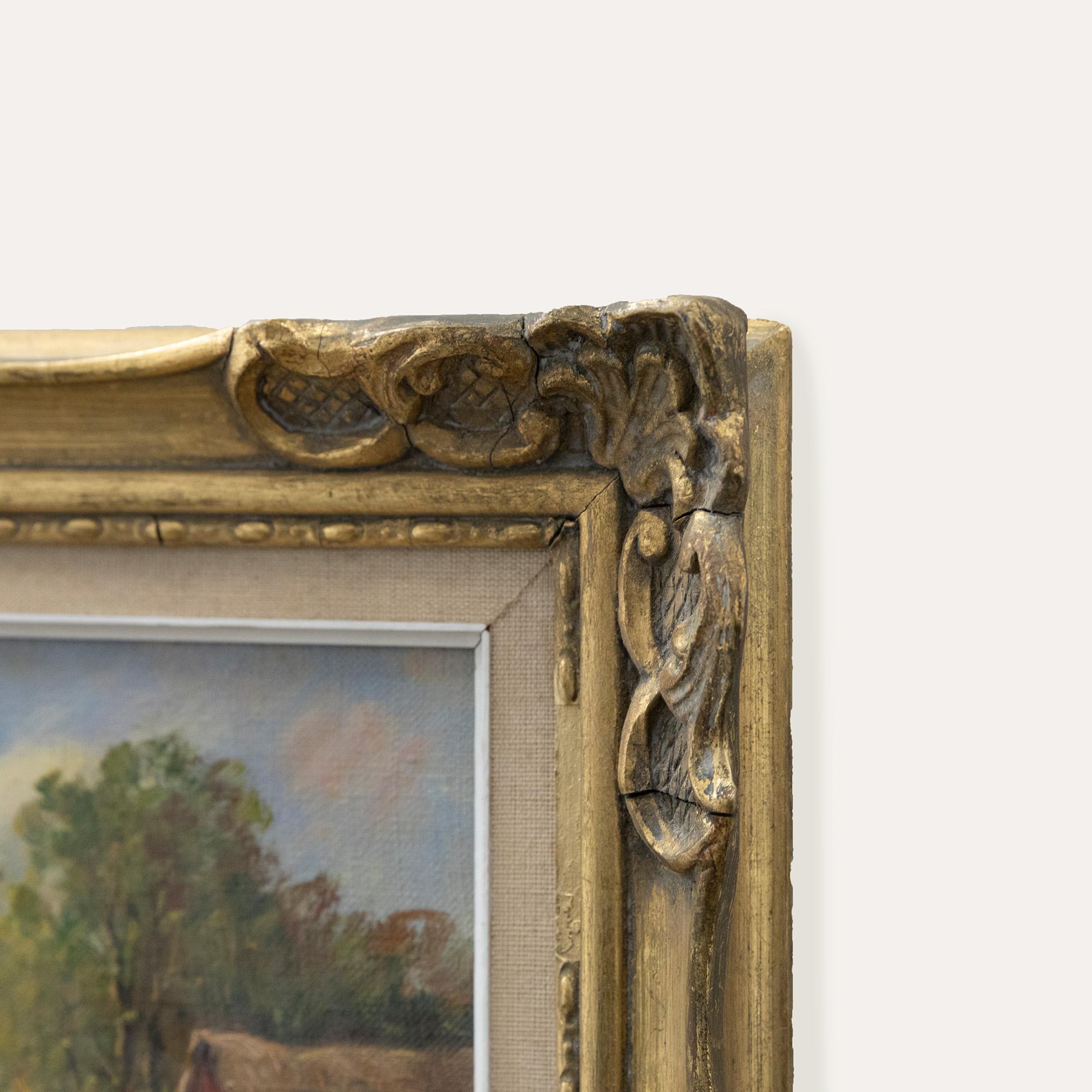 Eugene Demester (1914-1984) - Huile encadrée du 20e siècle, cottage de bord de rivière 1