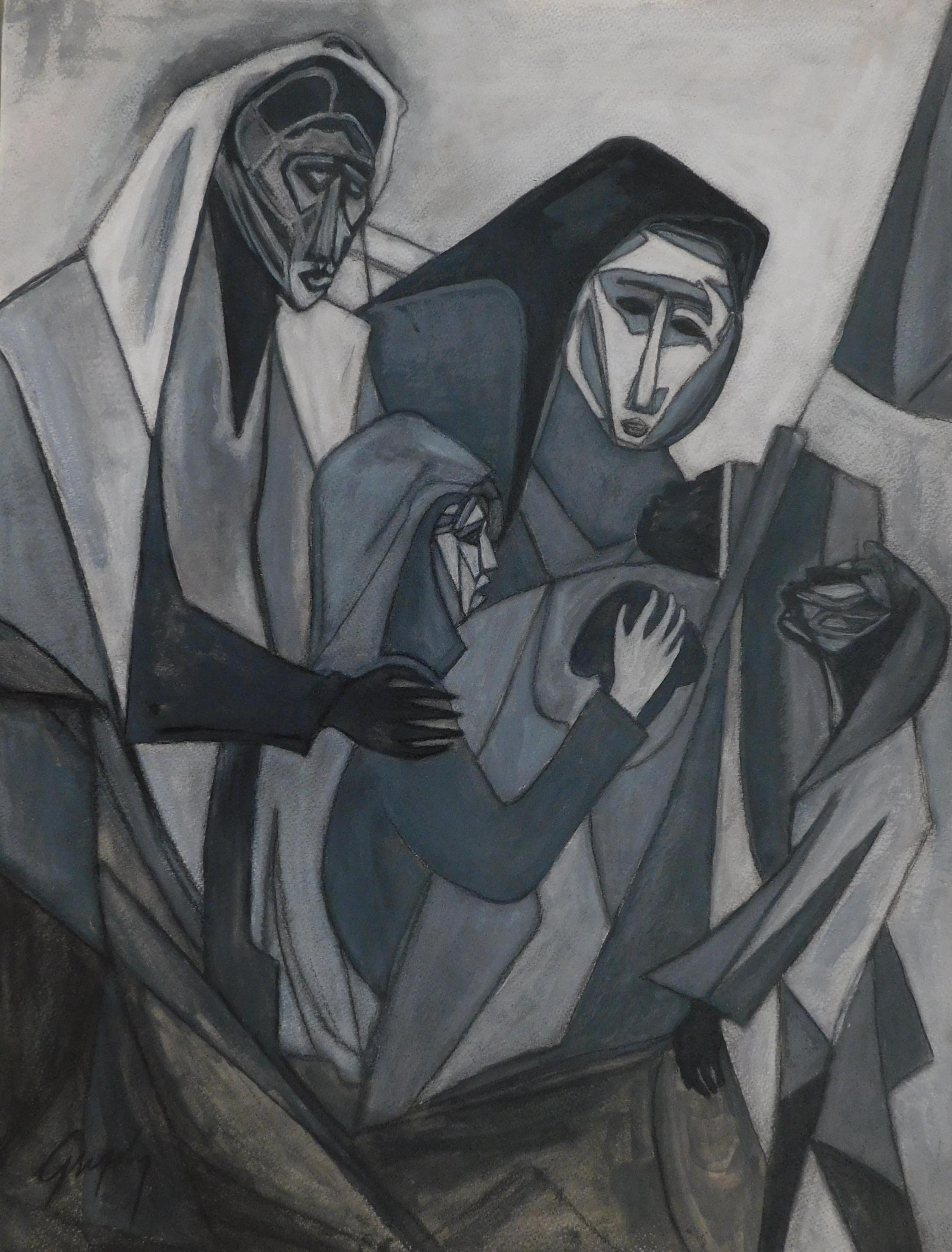 Eugene Grigsby, Jr. Mix Media, 1963 - The Family - Painting by Unknown