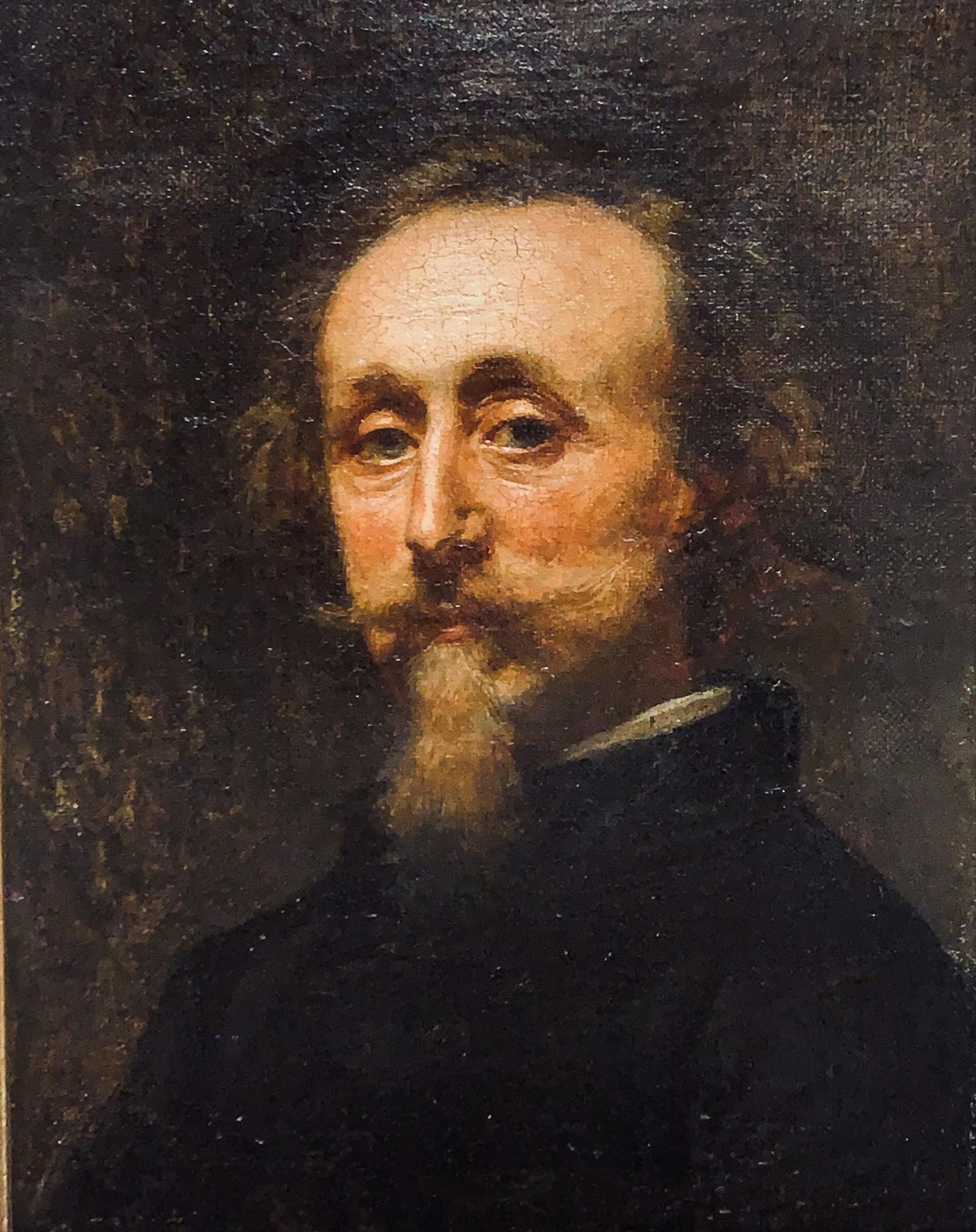 European 19th Century Small Portrait of a Man with a Beard - American Realist Painting by Unknown