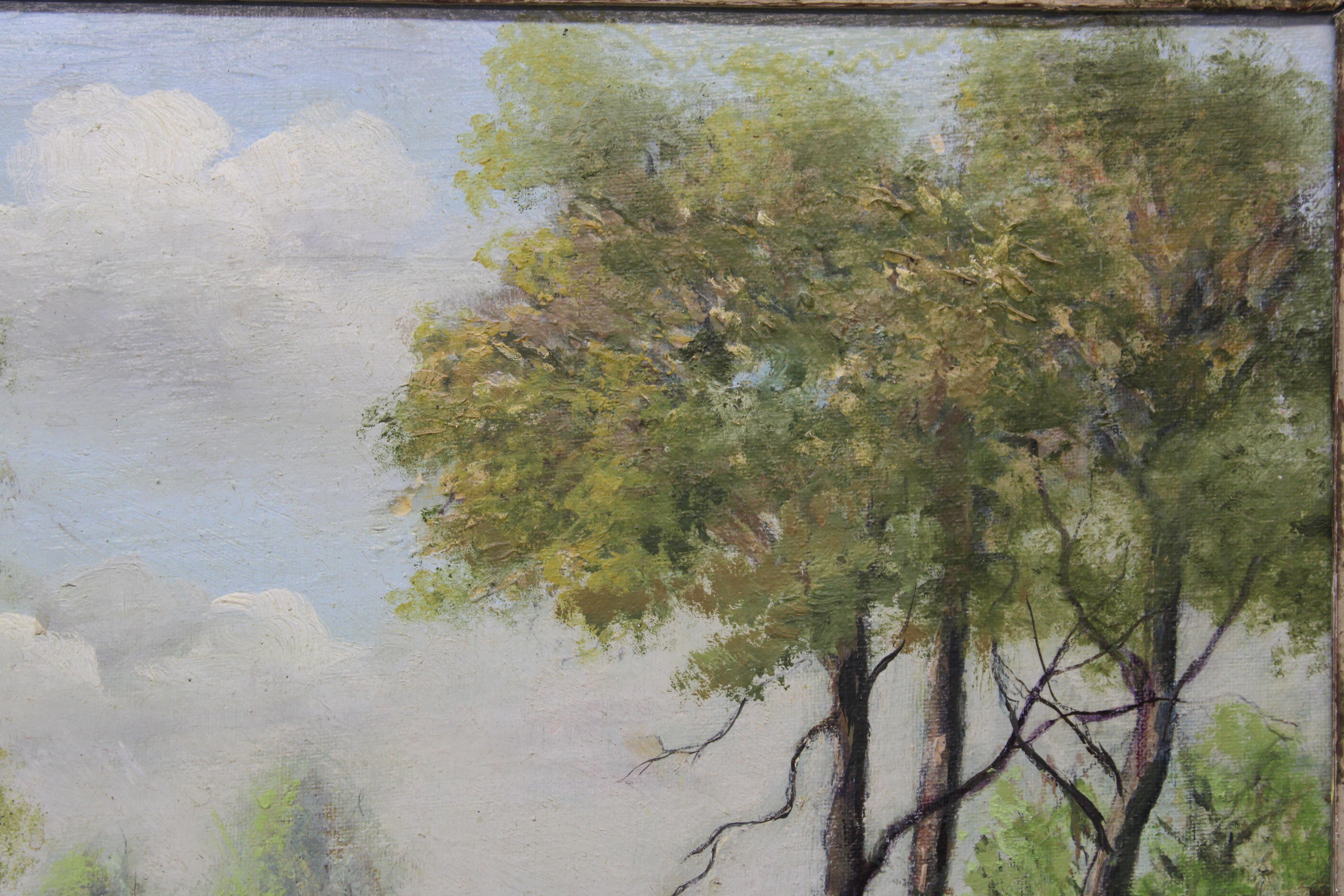 Scena di campagna europea - Landscape Painting Grigio di Unknown