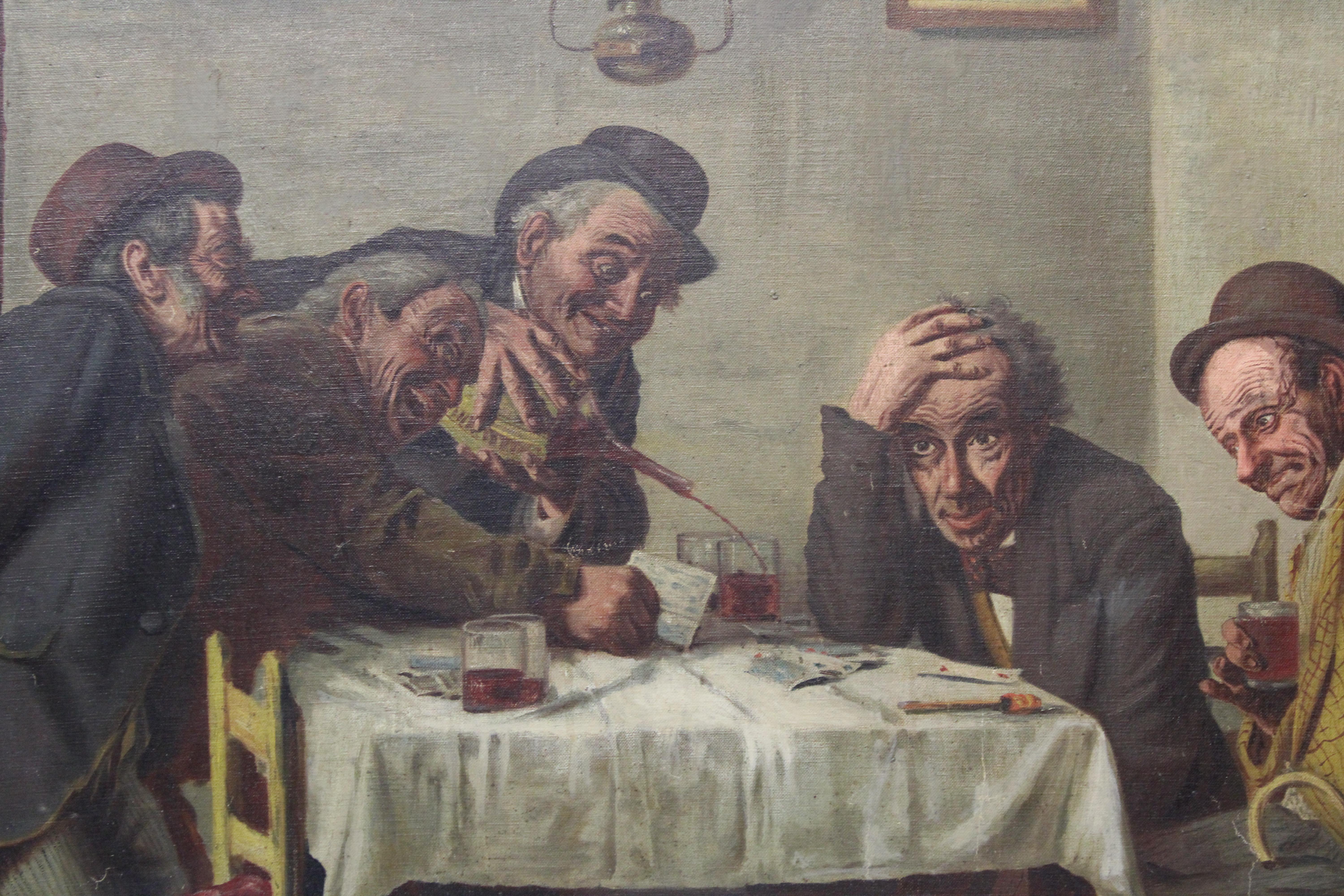 European Drinking Scene  - Painting by Unknown