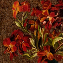 European painter - 19th century still life painting red flowers