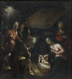 European School 18th Century Oil - The Adoration of the Shepherds