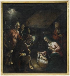 European School 18th Century Oil - The Adoration of the Shepherds