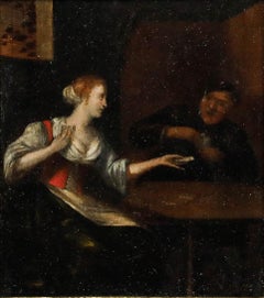 European School 18th Century Oil - The Winning Hand