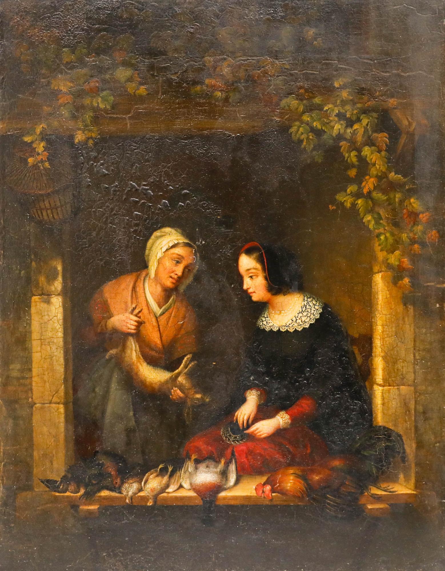 European School 19th Century Oil - The Game Seller - Painting by Unknown