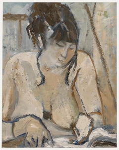 Olio di scuola europea del XX secolo - Nudo femminile