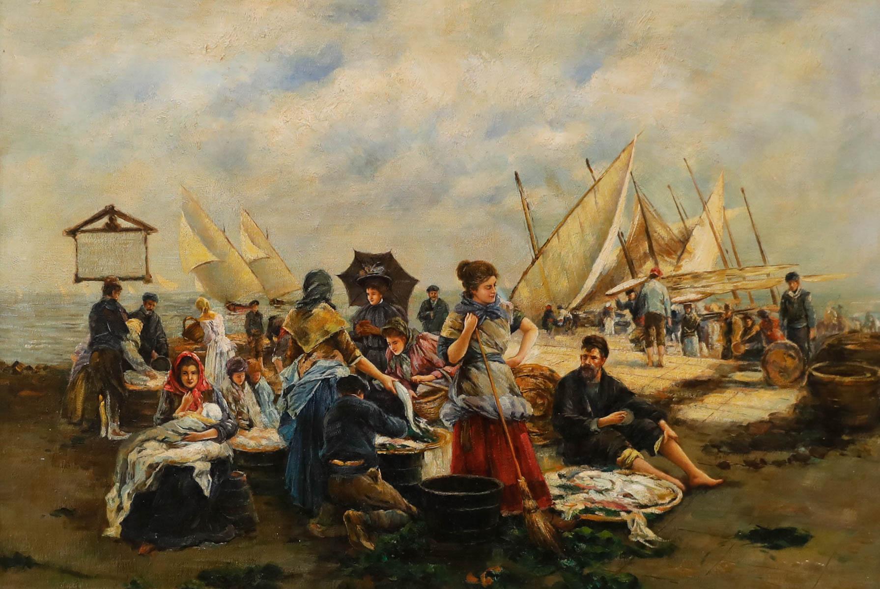 Óleo de la Escuela Europea del Siglo XX - Vender la captura de hoy - Painting de Unknown