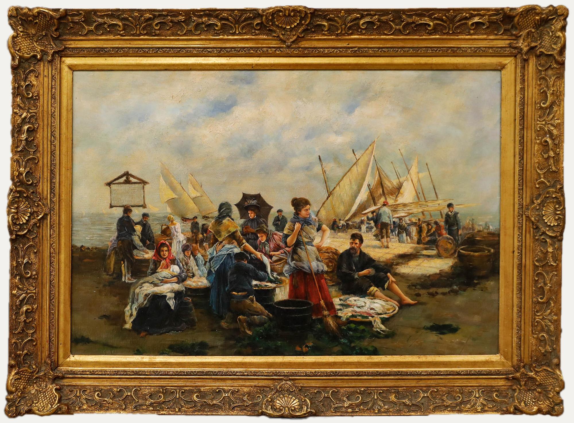 Figurative Painting de Unknown - Óleo de la Escuela Europea del Siglo XX - Vender la captura de hoy
