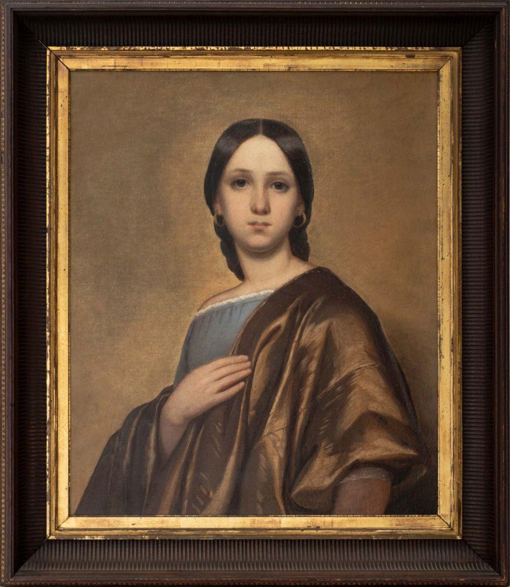 École européenne, Portrait de femme, huile sur toile, XIXe siècle