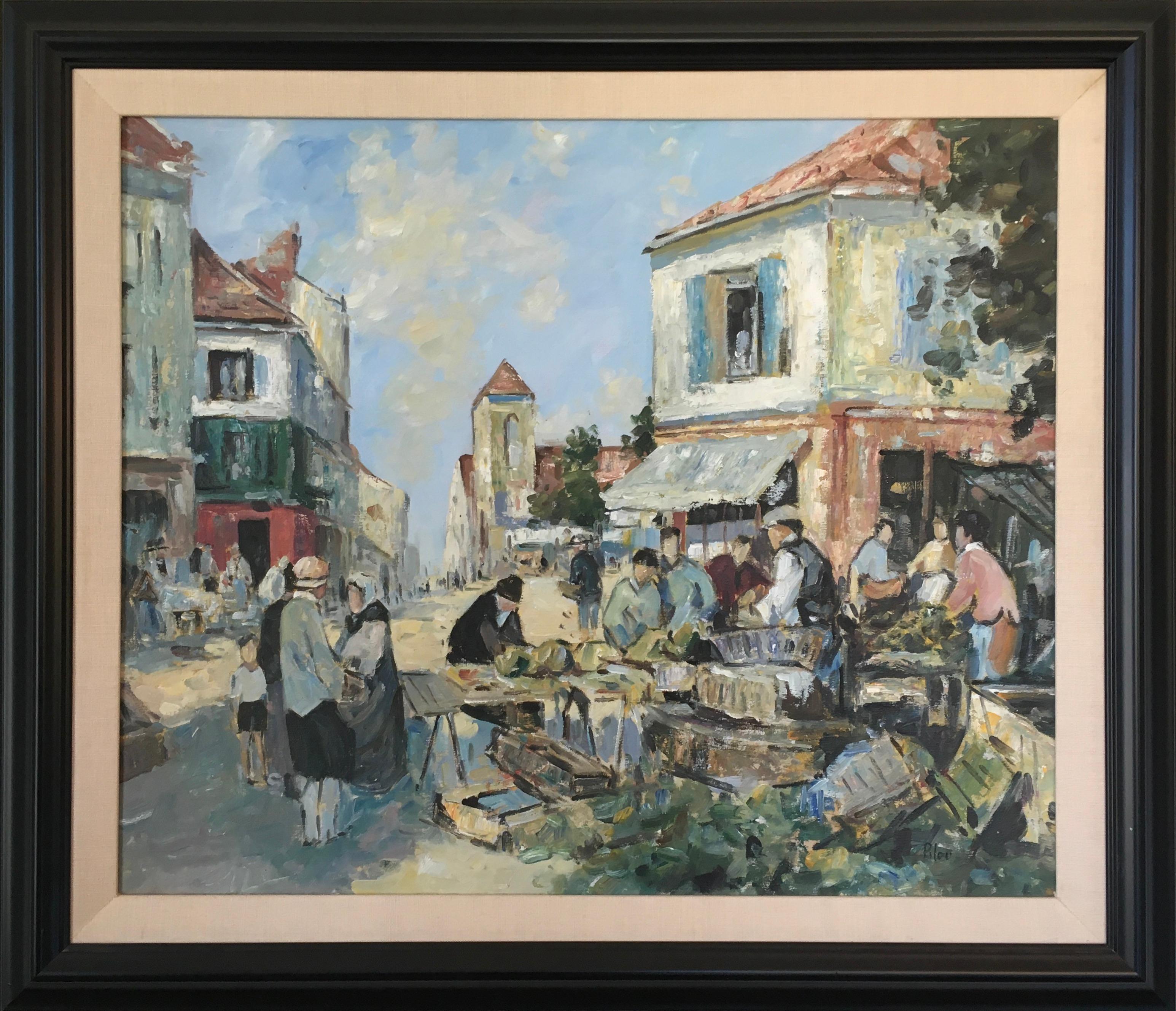 'European Street Scene', by an Unknown Artist, Oil on Canvas Painting
