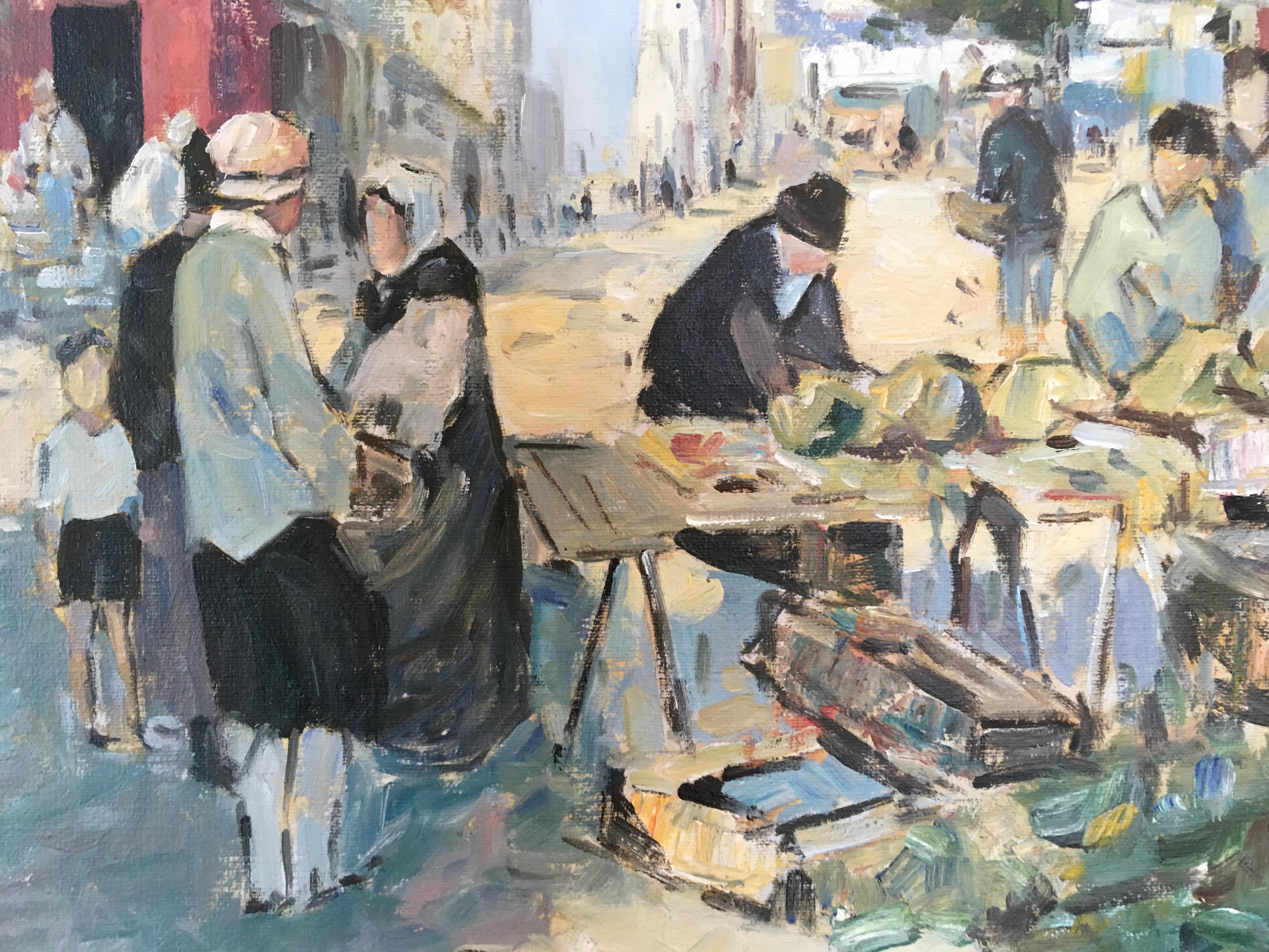 'European Street Scene', by Unknown, Oil on Canvas Painting For Sale 5